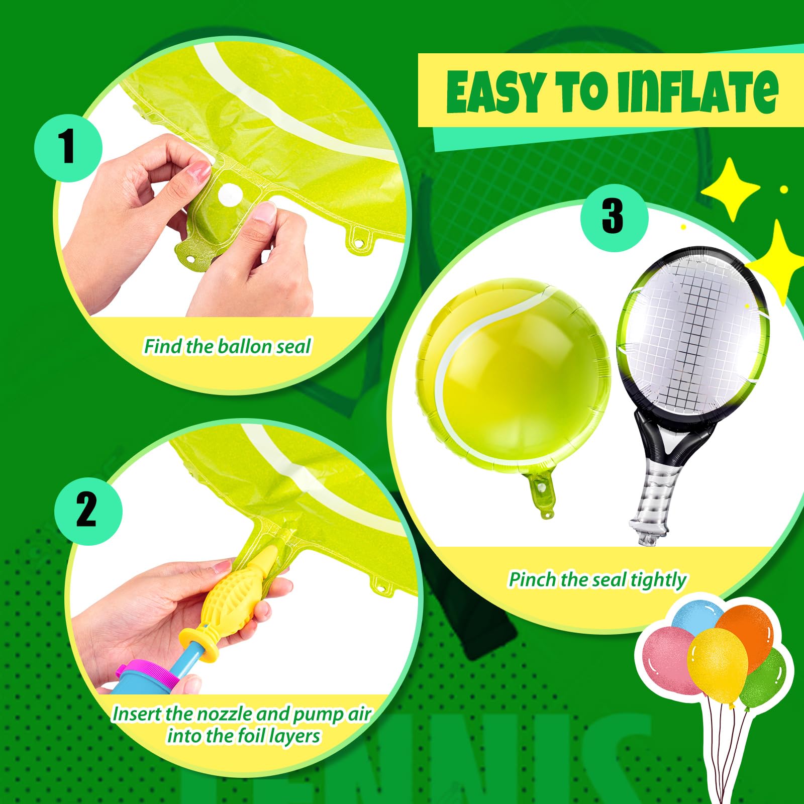 Snapklik.com : 12 Pieces 18 Inch/25 Inch Tennis Balloons, Racket ...
