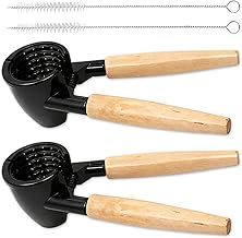 Multifunctional Nutcracker Walnuts and 2 Cleaning Brushes, Robust Nutcracker Hazelnuts Made of Aluminium & Wooden Handle, Walnut Cracker, Hazelnut Cracker, for Walnuts, Hazelnuts