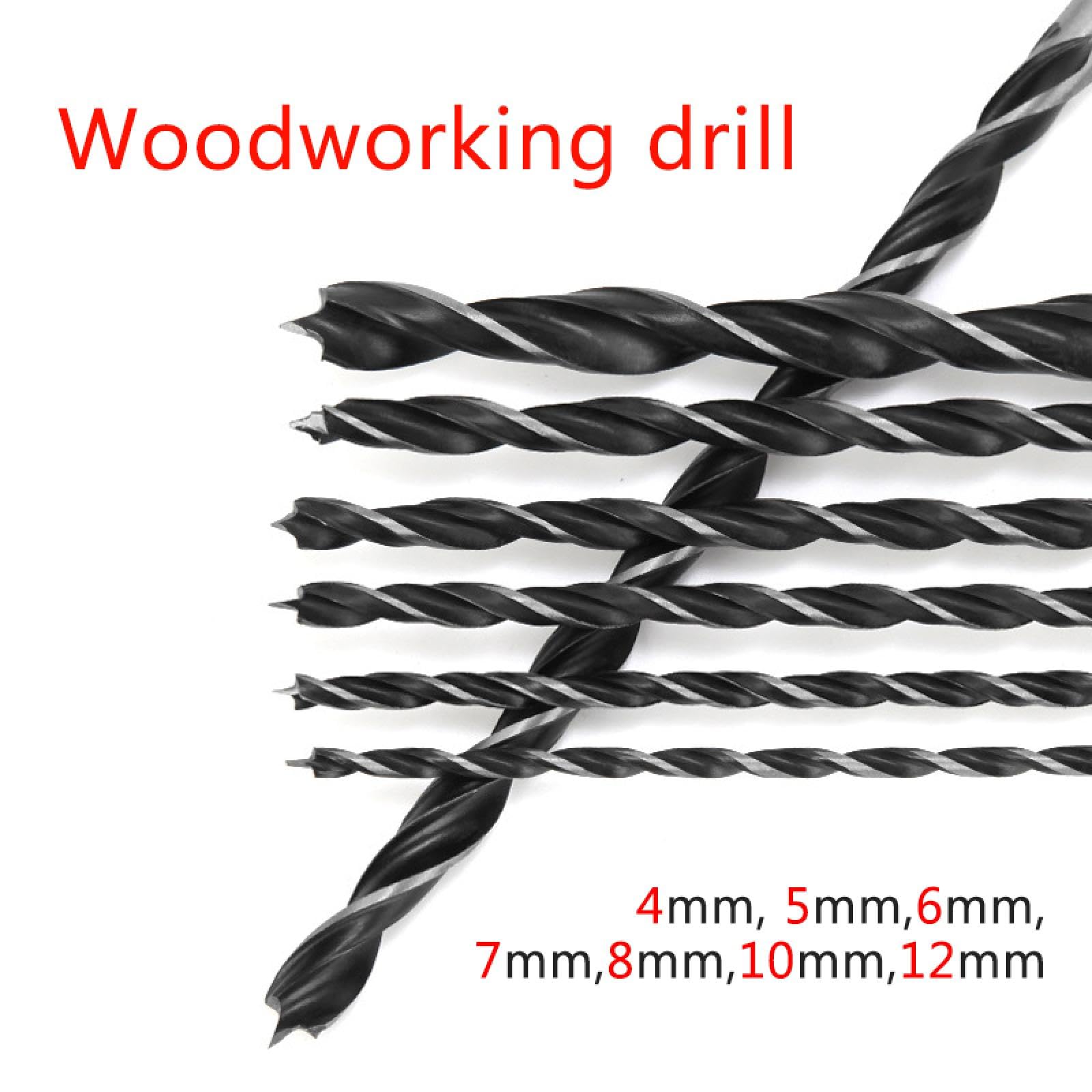 Set di 7 punte per trapano per legno extra lunghe Twist Ferramentas Furade Brad Point da 12"/300 mm, utensile perforatore per lavorazione del legno