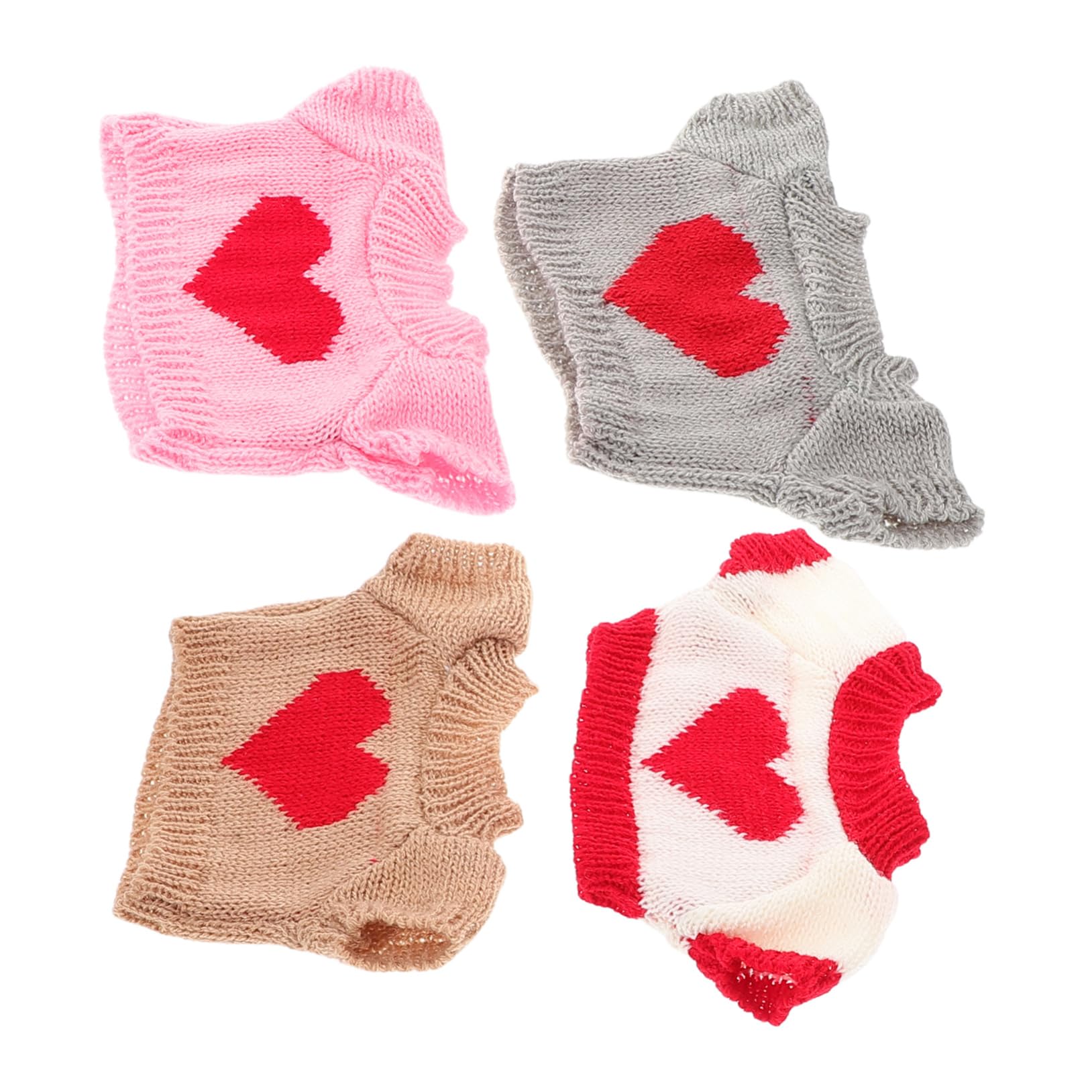 YARNOW 4pcs Bear Doll Outfits Doll Garments Soft Comfortable Swaters Reusable Clothing Cute Stuffed Bear Costumes