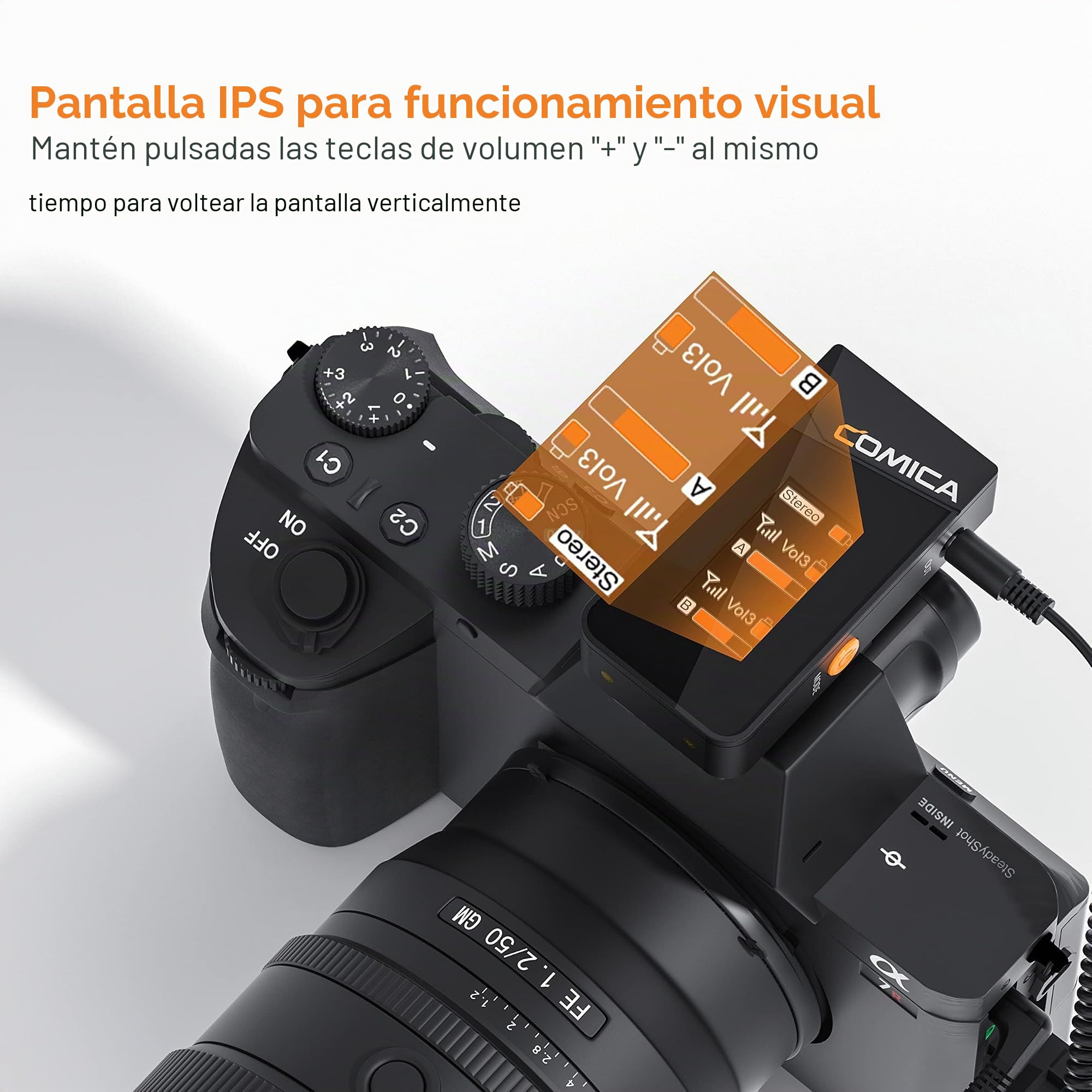 COMICA Vimo C3 Micrófono inalámbrico Lavalier con cancelación de Ruido y Modo de Seguridad, 2.4G Micrófono de Solapa inalámbrico Dual para iPhone Cámaras DSLR Videocámara PC Android Live Streaming