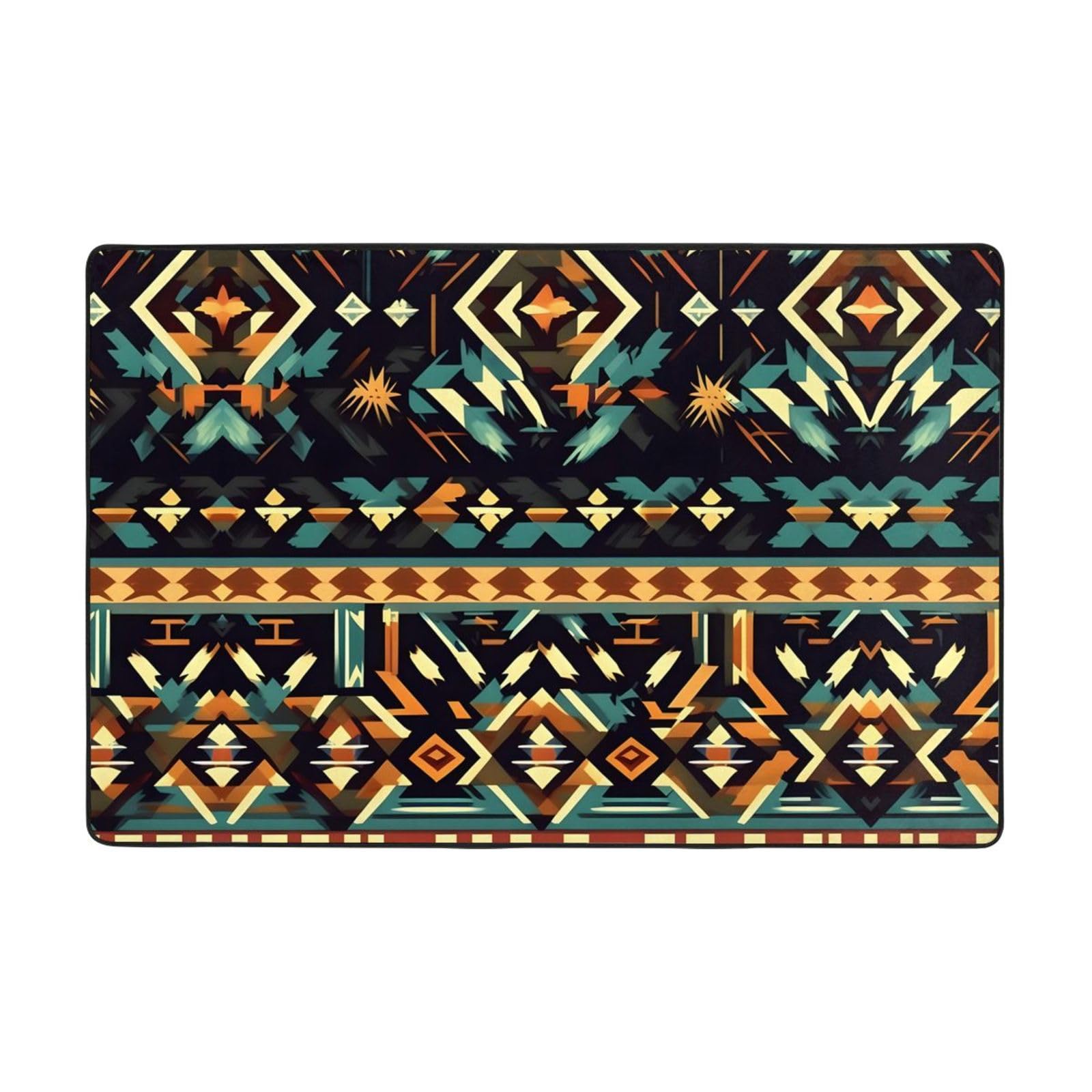 Tapis de zone d'impression de motifs amérindiens pour décoration d'intérieur et salon
