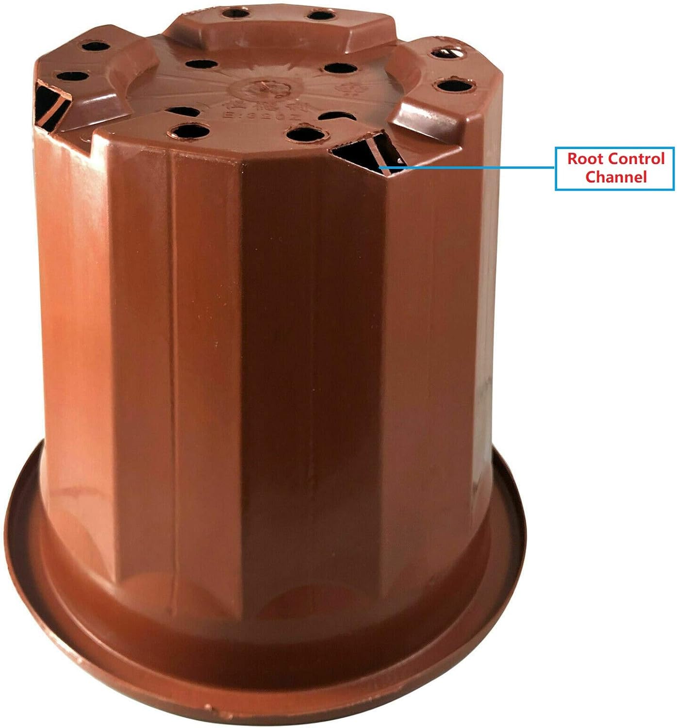 6 Sets / 2.8 Trade Gallon Diameter 9.65" Height 8.94" Brick Red Plastic Pots with Tray/Root Control Design for Flower, Vegetable, Furit nursry Seedling Plants in The Garden Indoor Outdoor