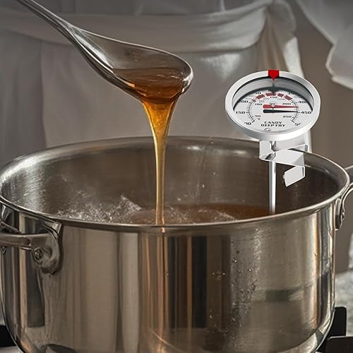 Miniatura 8 de KT THERMO Termómetro para freír con termómetro de marcado de lectura instantánea, sonda de acero inoxidable de 8 pulgadas, 100-500 F, para jarabe,