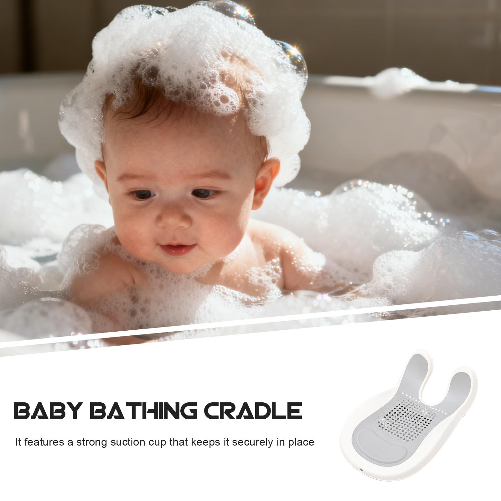 Gatuida Badewannen-Duschunterstützung für Neugeborene: Badewannensitz mit Saugnapf, Baby-Badewanneneinsatz zum Hineinlegen – bequemer Badewannenständer für Kleinkinder,