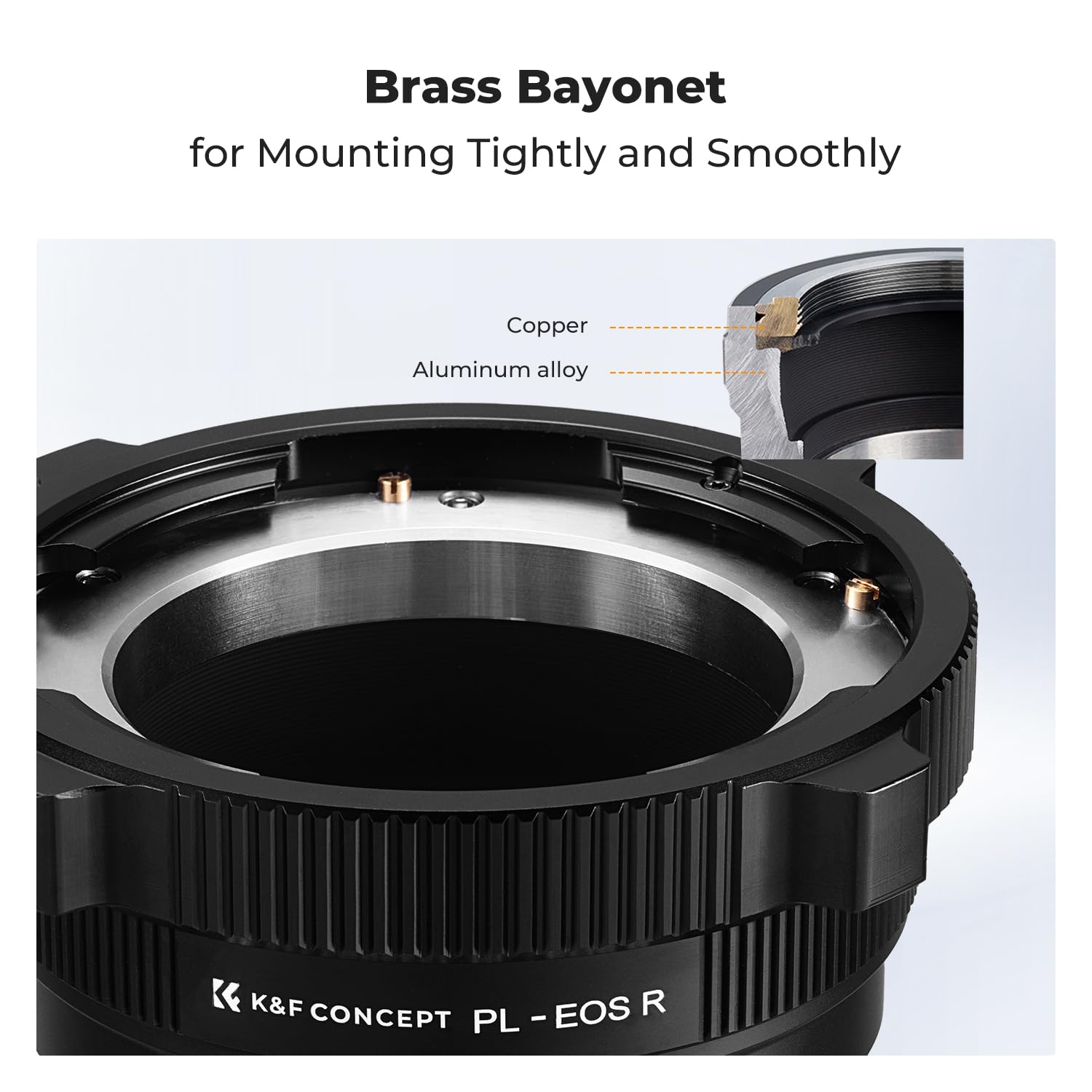 K&F CONCEPT PL-RF Mount Lens Adapter, compatibile con PL Mount Lens Converter to RF Mount Camera Adapter