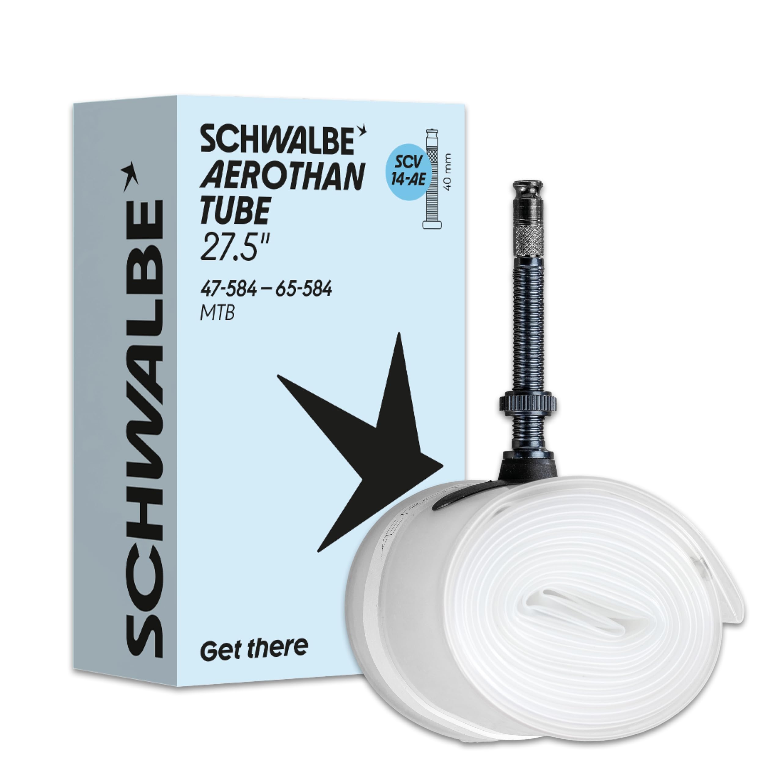 Schwalbe Aerothan Inner Tube for Urban Bikes, Mountain Bikes, Racing and Touring, TPU Inner Tube, Made in Germany