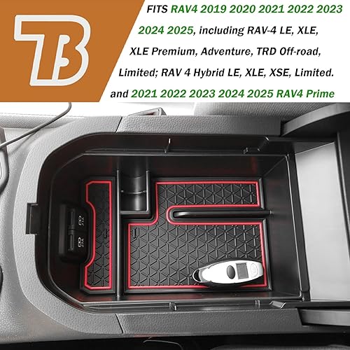 Miniatura 3 de TACORBO Organizador de Consola Central Compatible con Toyota RAV4 2019 2021 2020 2022 2023 2024 2025 y 2021-2024 2025 RAV4 Prime Accesorios, Bandeja