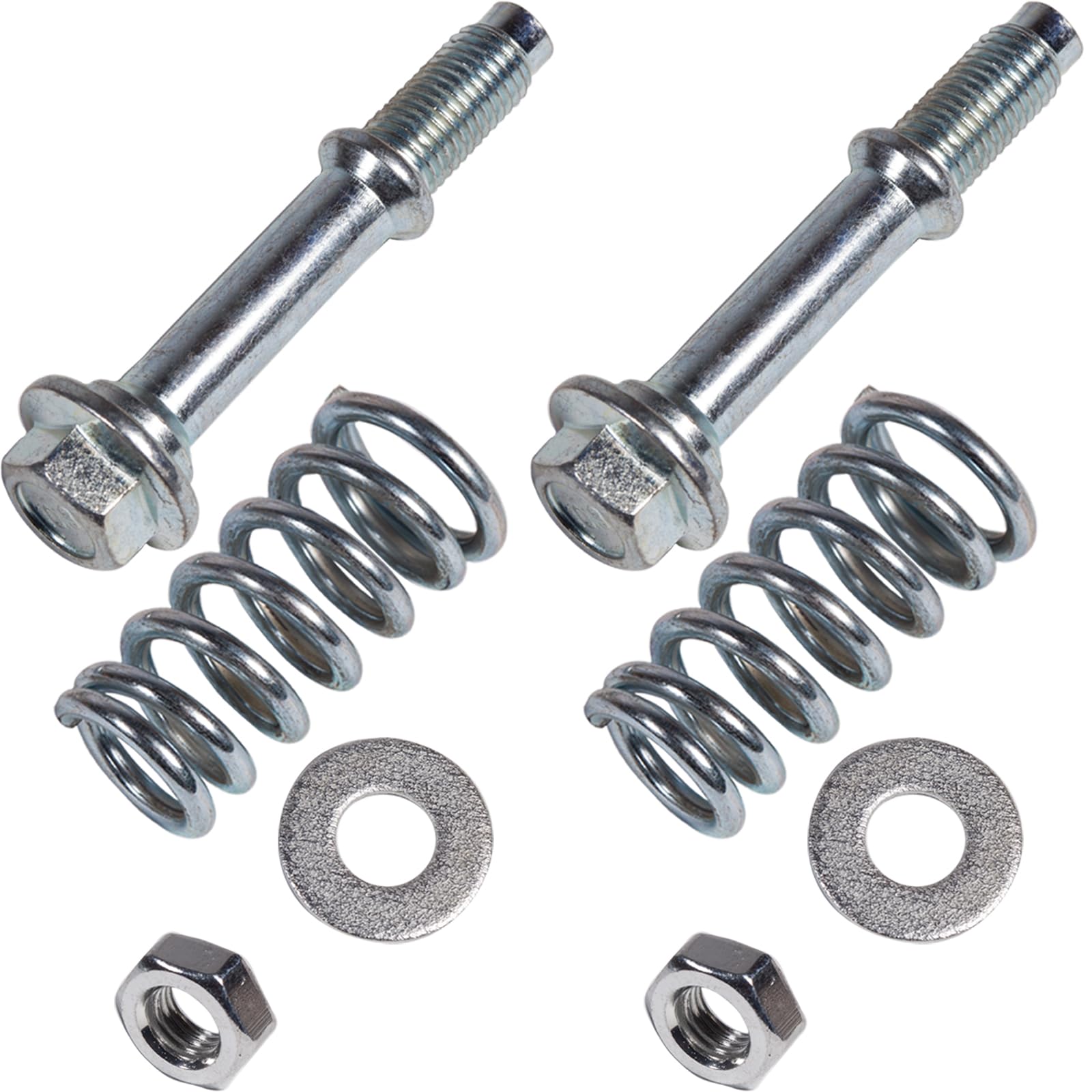 BEONEO-White Antirust Exhaust Manifold Bolt Nut and Spring Repair Kit M10x1.25X75CM 675-221 2set for Replacement Bolt and Spring Hardware Kit ‎36454; 4978; 4979;206068H30A;90501A0006; 90501A0031.