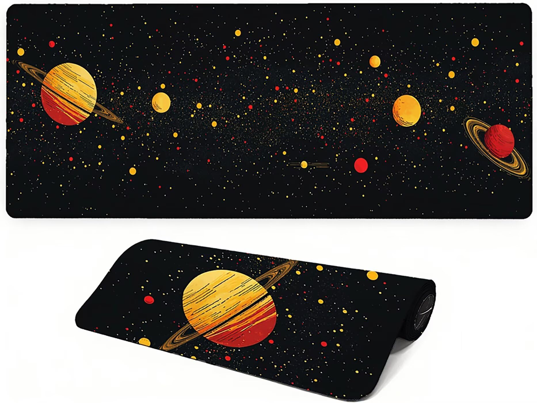 Lpfieonn Sternenhimmel Großes Schreibtischunterlage, XXL Schreibtischunterlagen, Landschaft XXL Gaming Mousepad mit Vernähter Rand und Rutschfeste Gummibasis, für Hause/Büro 120x60cm PF-2363