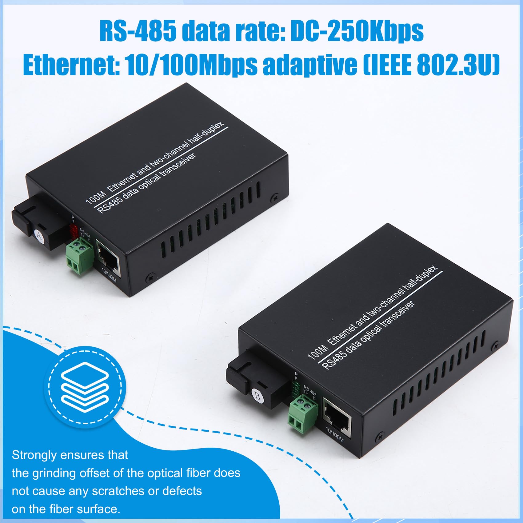 Convertisseur RS485 sur Fibre SC pour Fibre RJ45 Connecteur