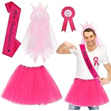 Men's JGA Costume Set Stag Night Men's Costume JGA Outfit Men's Set with Crown Veil Tutu and Miss Groom Sash Hen Party Costume Accessories Men's Wedding Decoration for Men