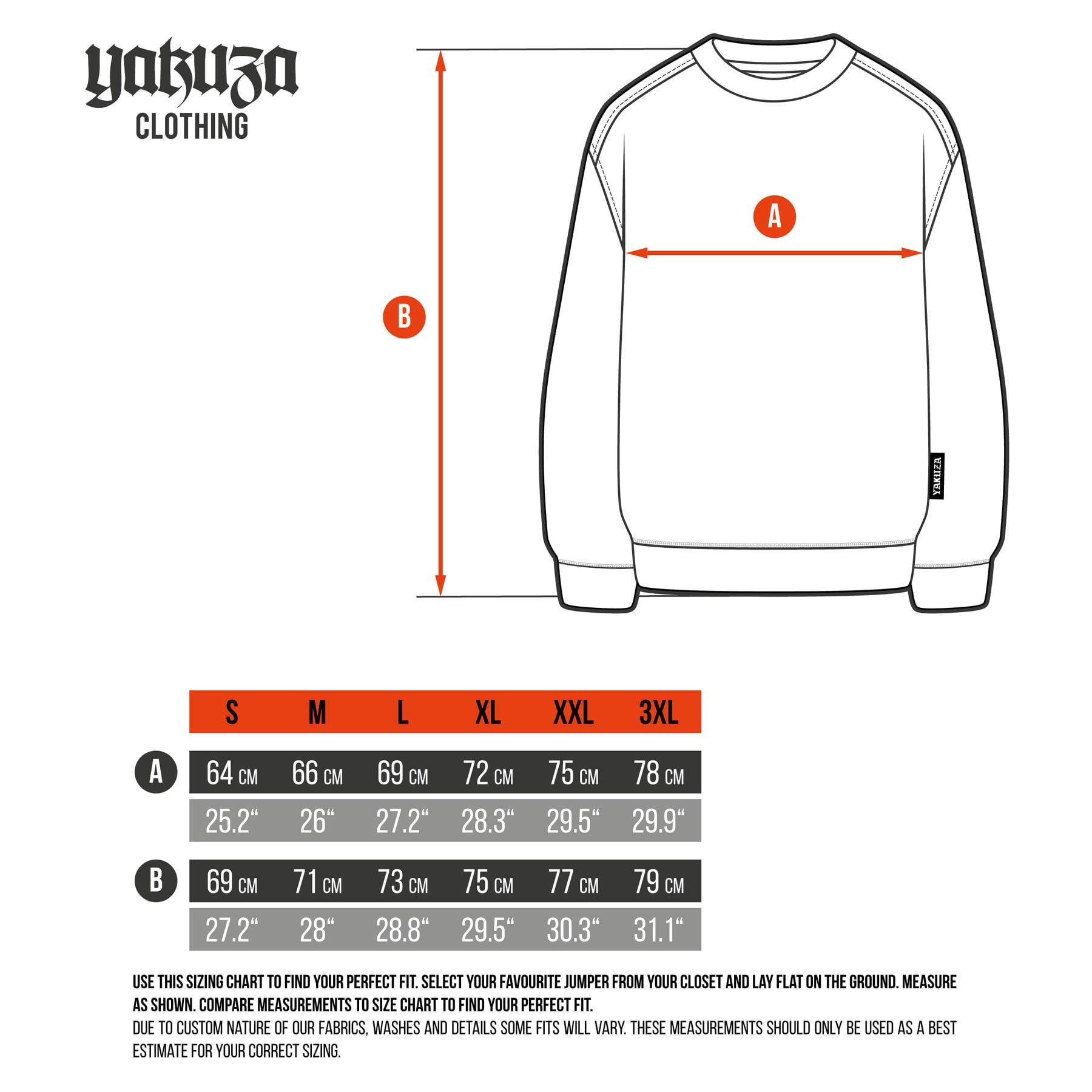 Yakuza Herren 3RD Oversized Pullover Oversized Sweatshirt