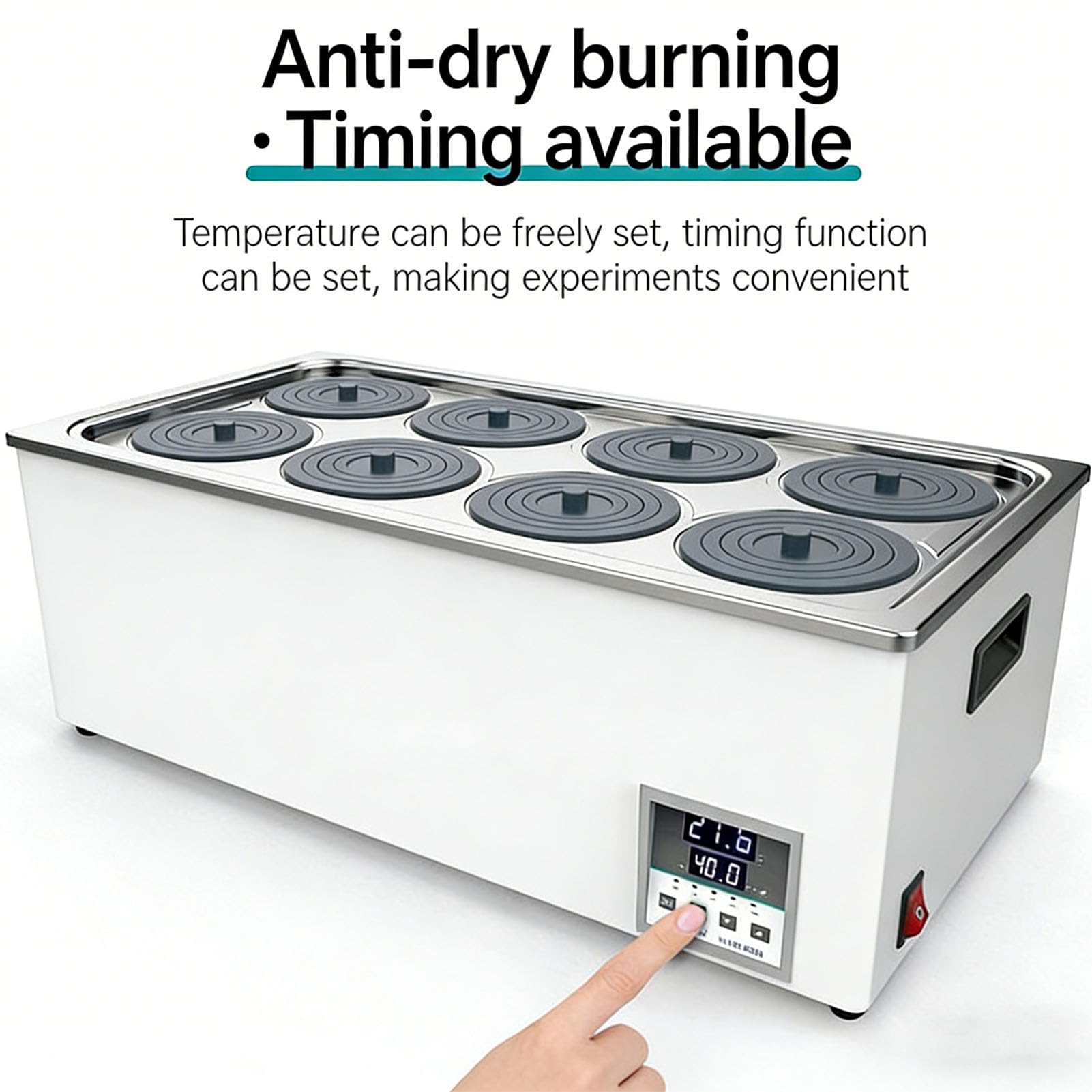 BañO MaríA Digital De Laboratorio Calentador De Agua EléCtrico De Temperatura Constante con Pantalla Digital BañO De Agua Hirviendo Antiseco De Acero Inoxidable For Laboratorio Pantalla LED