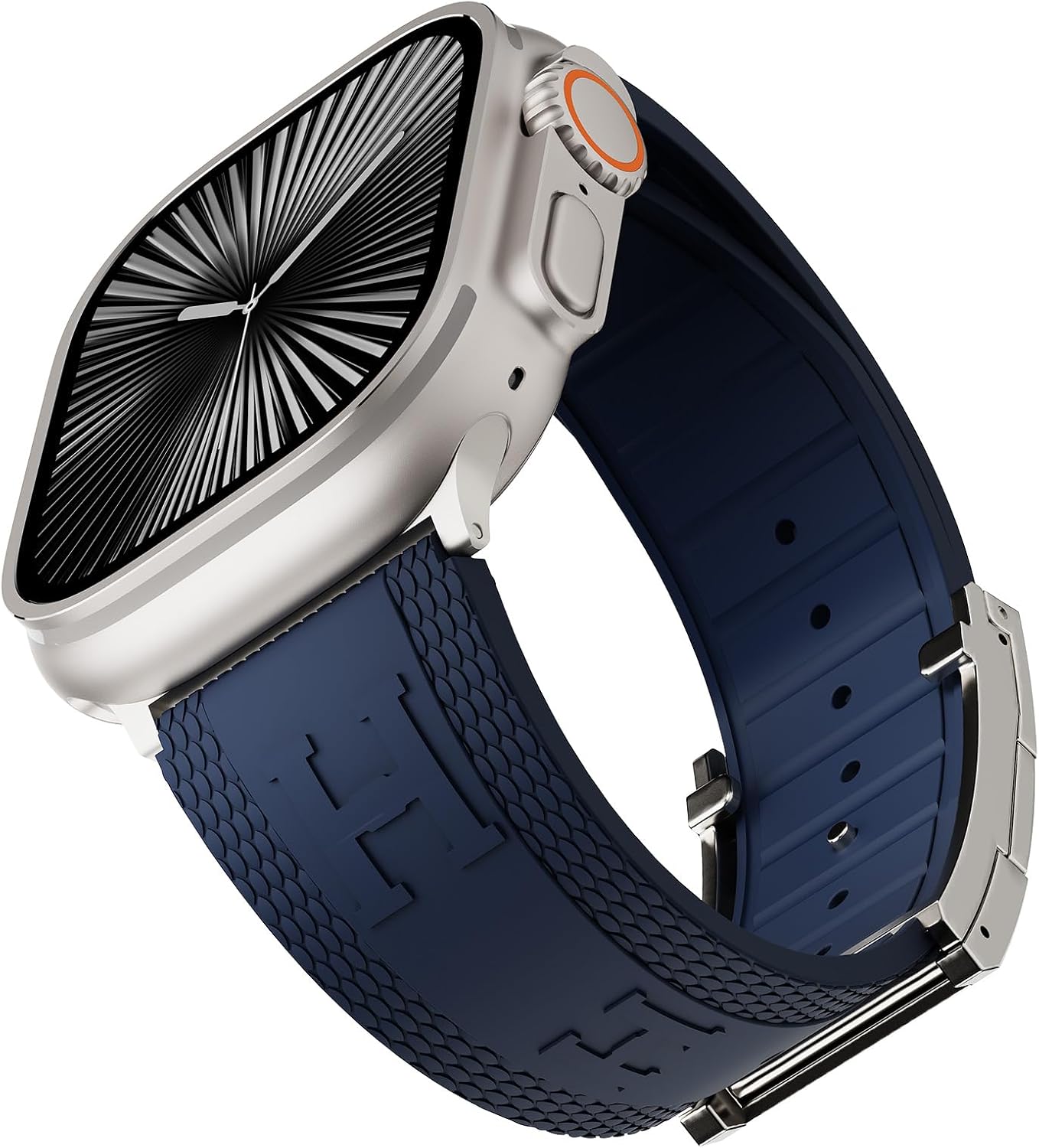 Sport Silicone Band Compatible with Apple Watch Ultra 3/2/1 Band 49mm/46mm/45mm/44mm/42mm(3/2/1) Men, Magnetic Silicone Rugged Replacement Strap for iWatch Ultra 3/2/1 SE3/2/1 Series11/10/9/8/7/6/5/4 - Image 4