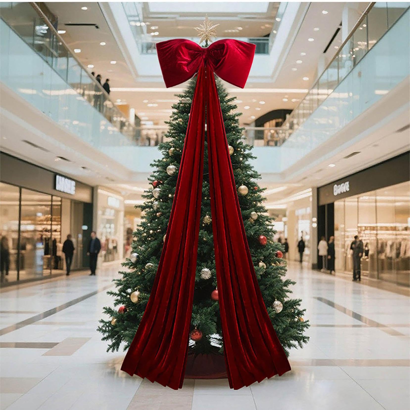 Fiocchi natalizi extra large in velluto, 70 x 180 cm, decorazioni giganti per alberi di Natale, decorazioni per ghirlande di casa, fondali da parete, decorazioni per feste di compleanno e matrimoni