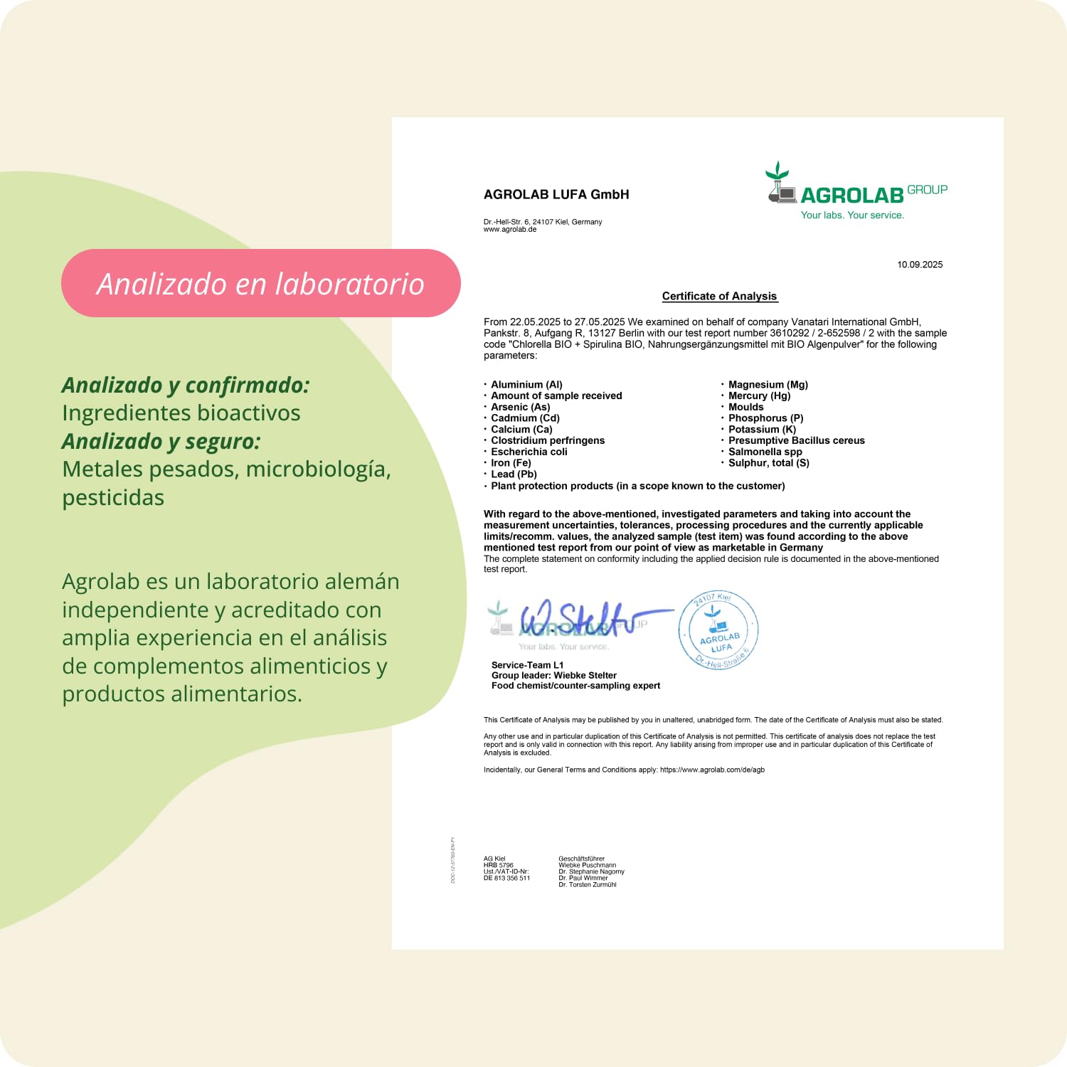 Espirulina y Chlorella BIO Vegavero | 2000 mg Dosis Diaria | 240 Cápsulas | Testado en Laboratorio | Algas Marinas | Superfood rica en Clorofila | Cansancio + Energía | Ecológica