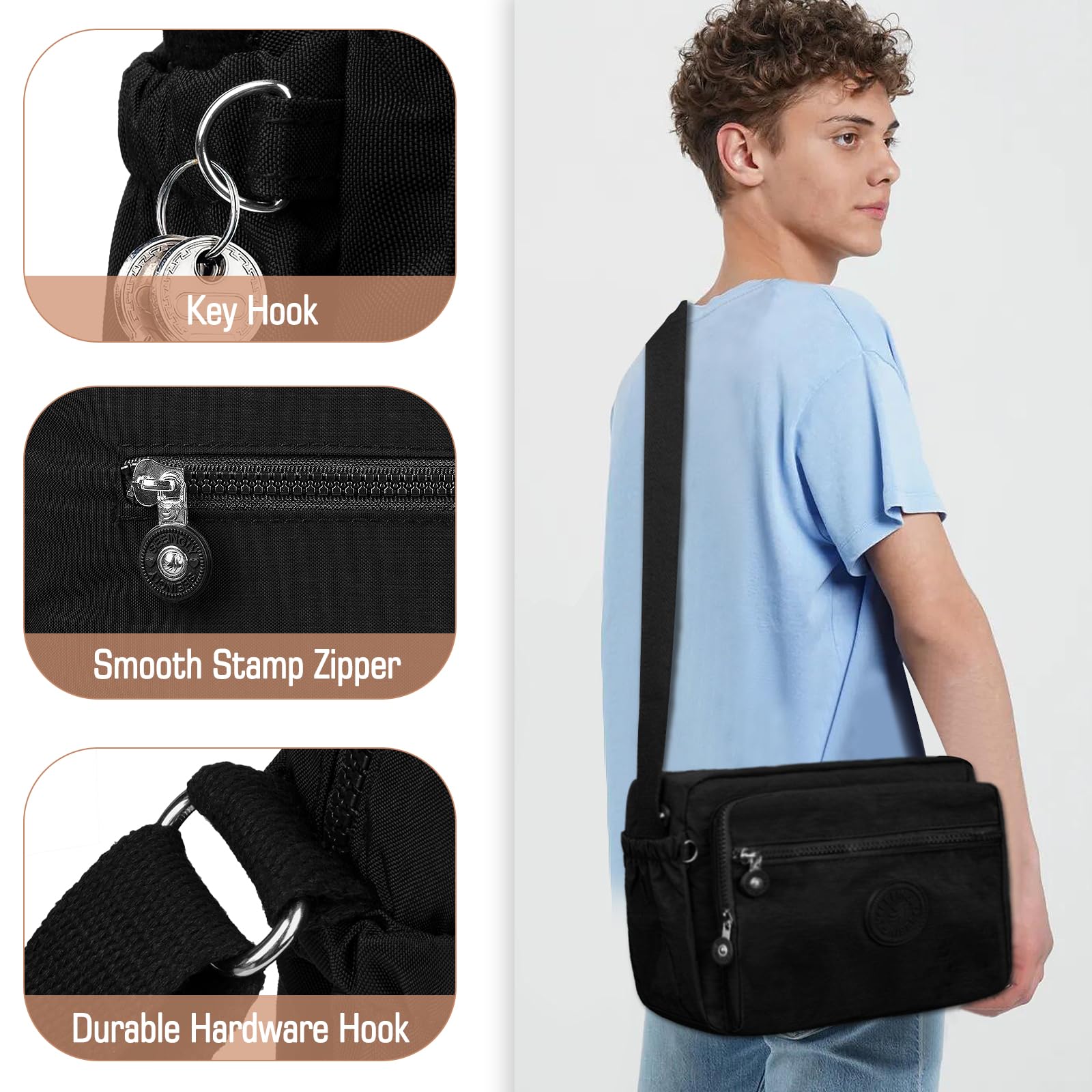 Borsa Tracolla Donna Crossbody Bag Donna Nylon Borsetta Tracolla Donna - Foto 40 di 52