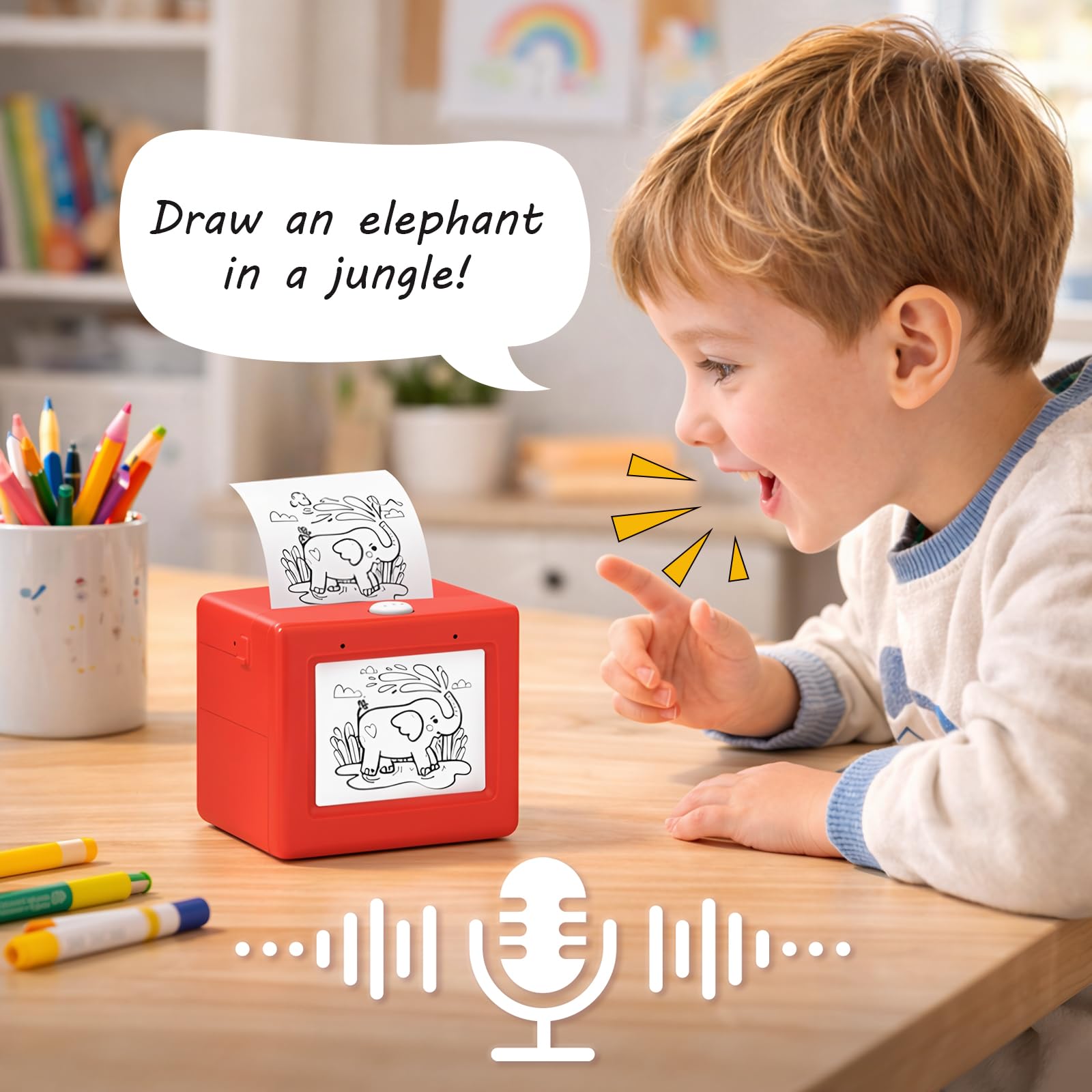 Stampante per adesivi Voice AI con generazione di immagini, mini macchina per la creazione di adesivi, portatile, stampante termica per adesivi senza inchiostro, per bambini, etichettatrice
