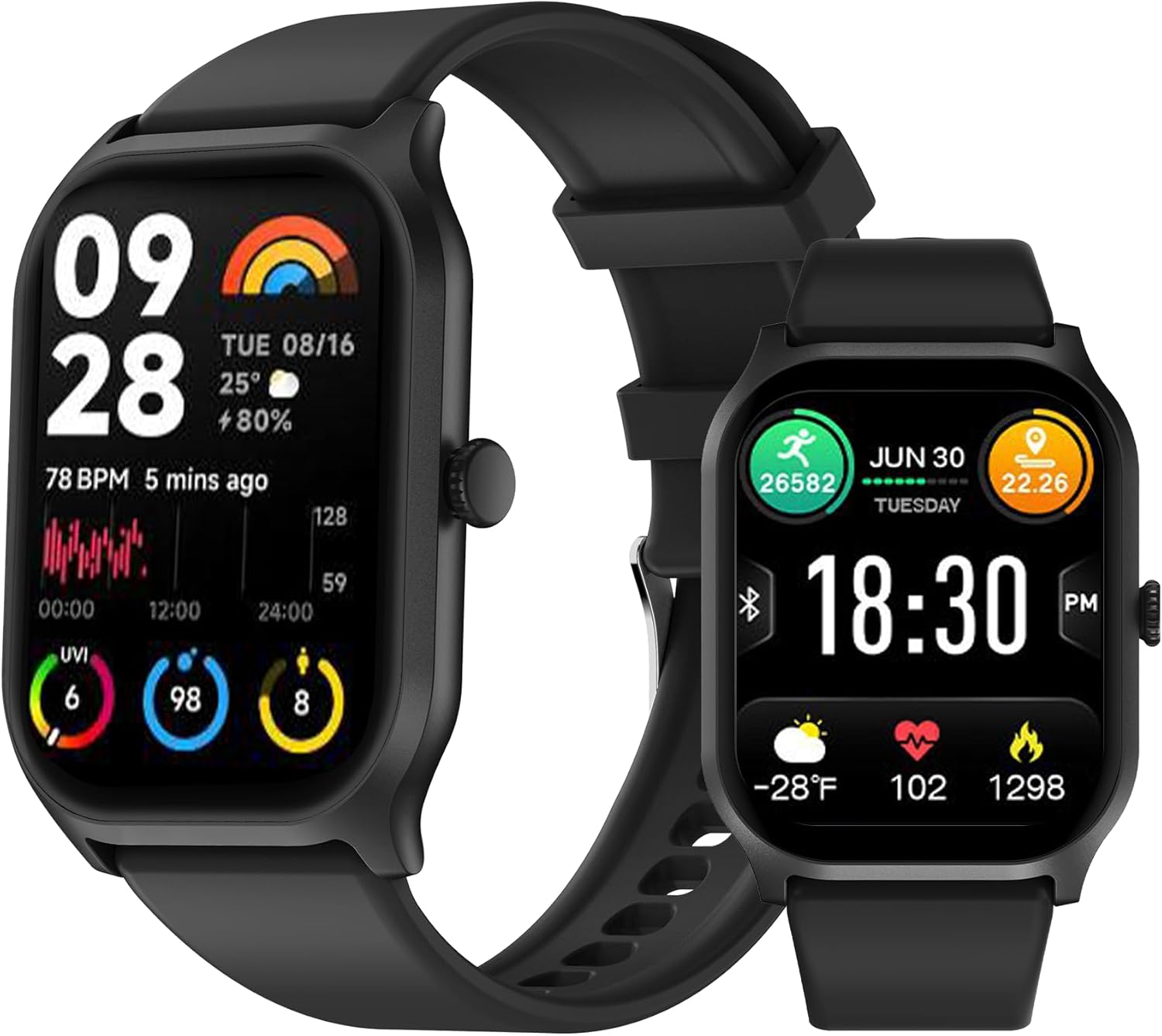 TCH Smart Watch For Women Men, Call Dial/Answer, TouchScreen Heart Rate, SpO2, Calories, Sleep Moniter Waterpoof 5ATM, Fitness Tracker Watches 100+ Workout Sports, smartwatch for Android Iphones