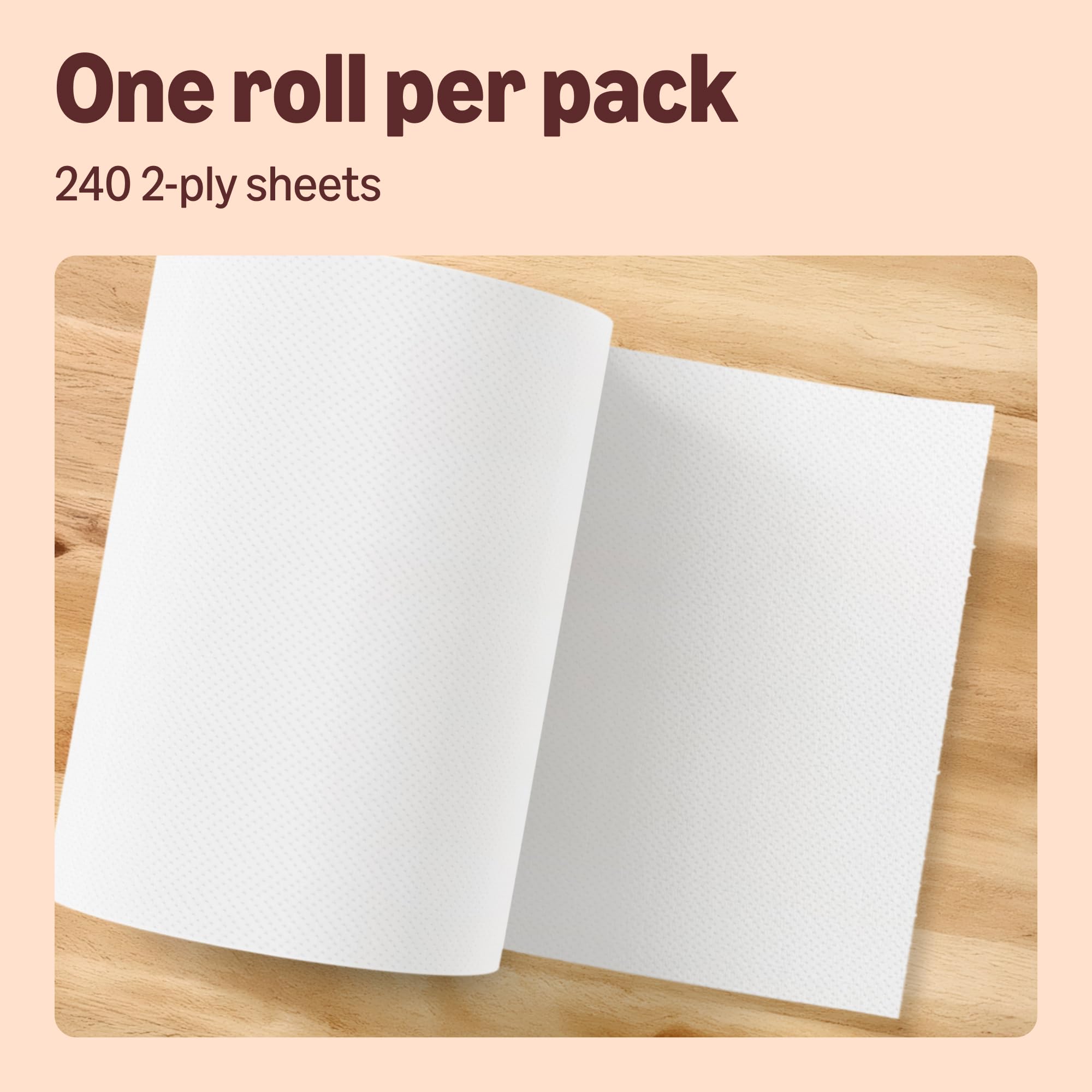 Our Essentials by Amazon Kitchen Towel Jumbo Roll 1 Pack, 2-Ply, 240 Sheets — view 2
