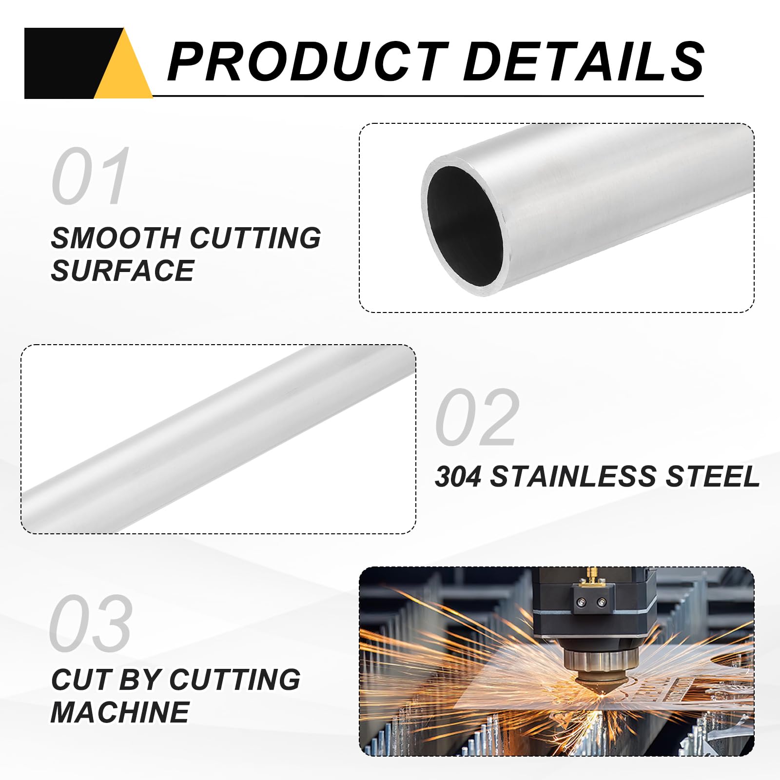 QUARKZMAN 2 Pezzi Tubo In Acciaio Inox 304, 20mm Diametro Esterno 1.5mm Spessore Parete 406.4mm Lunghezza Tubo Rotondo In Metallo Per Macchinari Industriali Decorazione Casa DIY Modelli