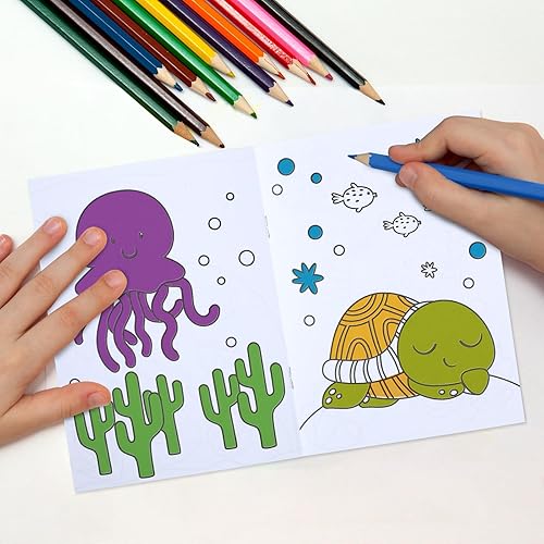 Miniatura 4 de Faccito 24 piezas de libros para colorear de animales oceánicos a granel bajo el mar, mini libro para colorear recuerdos de fiesta, libro de dibujo,