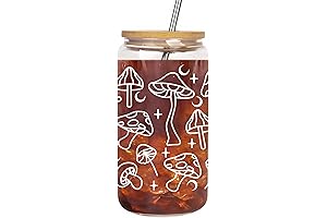 Aesthetic Mushroom Iced Coffee Glasses for Nature Lovers
