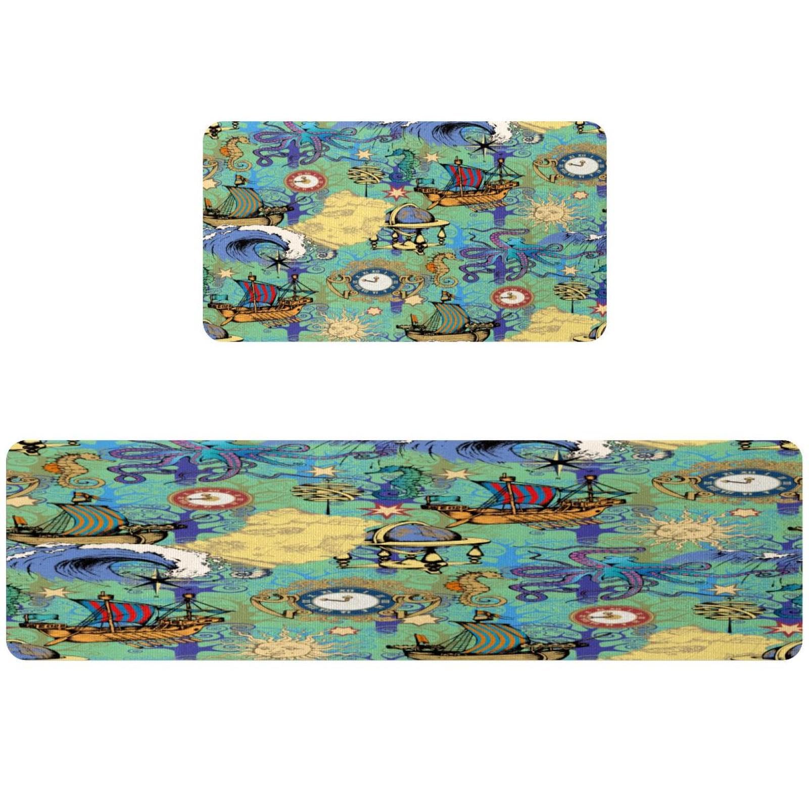 Tapete absorbente para cocina vintage lavable y alfombrillas decorativas para pasillo