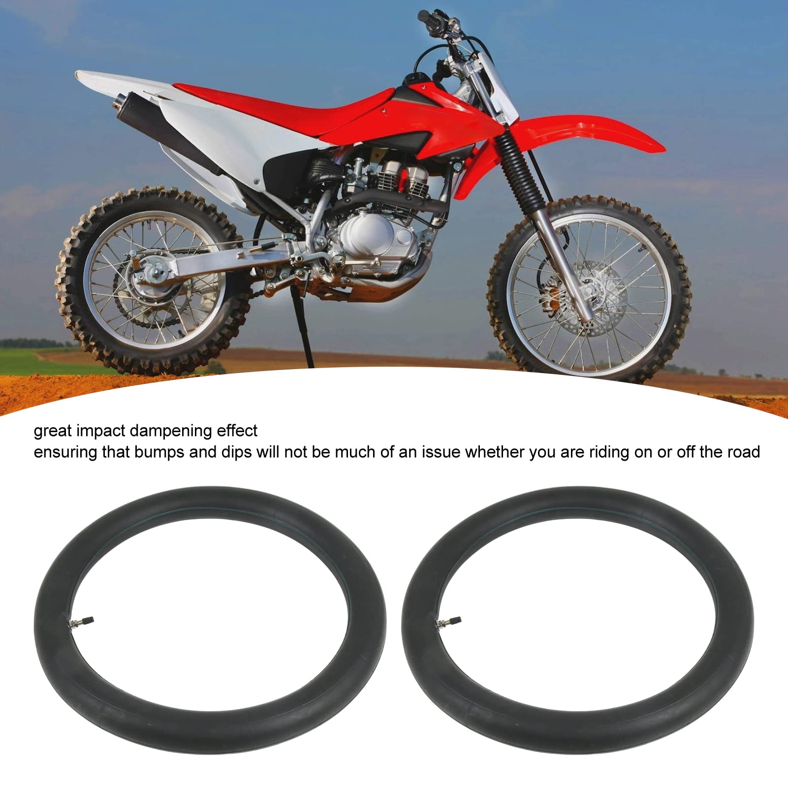Tubo de neumático de Motocicleta,2 Piezas de Goma Gruesa Absorbente de Golpes 2 50 17 para Bicicleta de Pista
