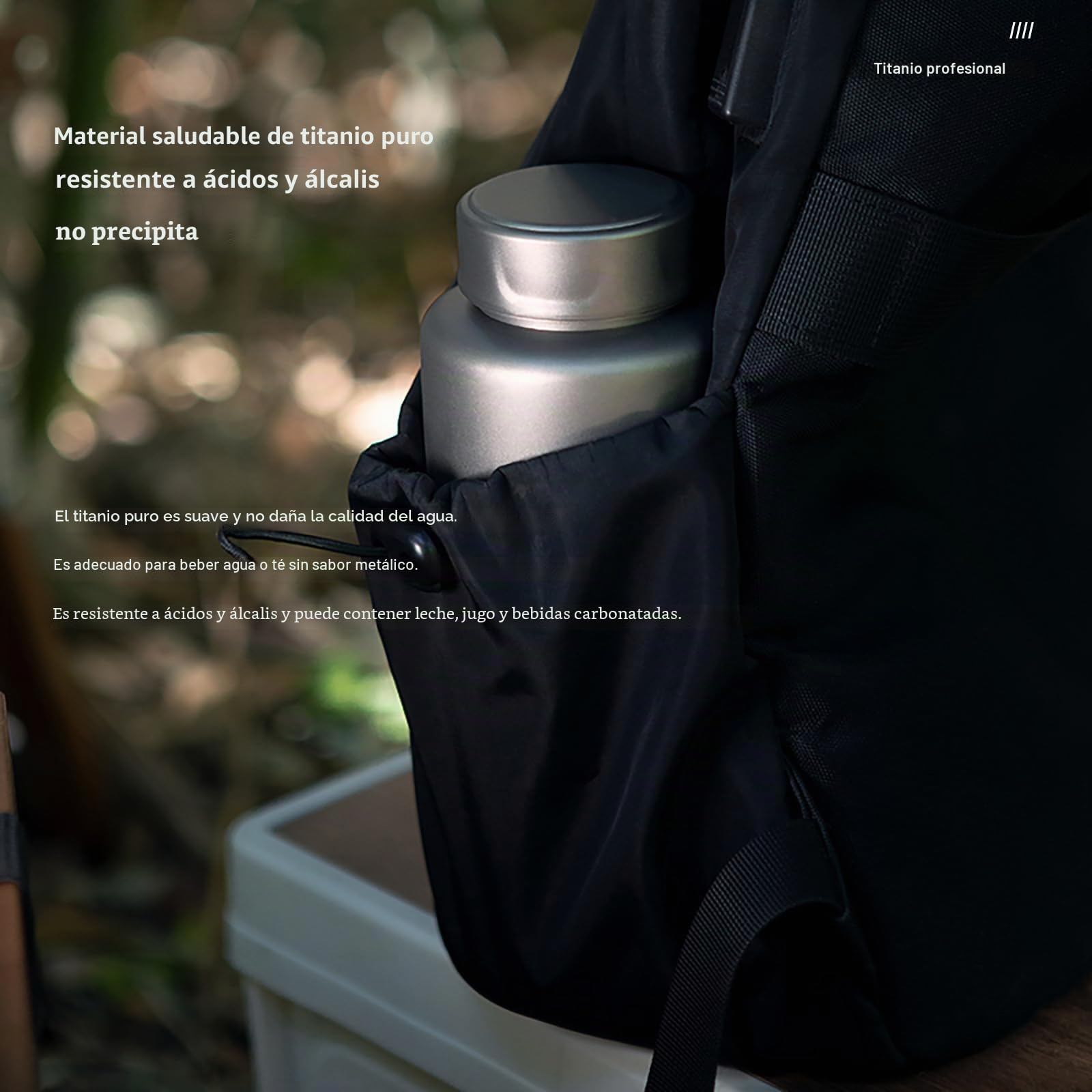 Ti artisan Botella deportiva de titanio de 700 ml, ultraligera, de boca ancha, duradera, a prueba de fugas, para acampar al aire libre, senderismo (23.67 onzas líquidas)