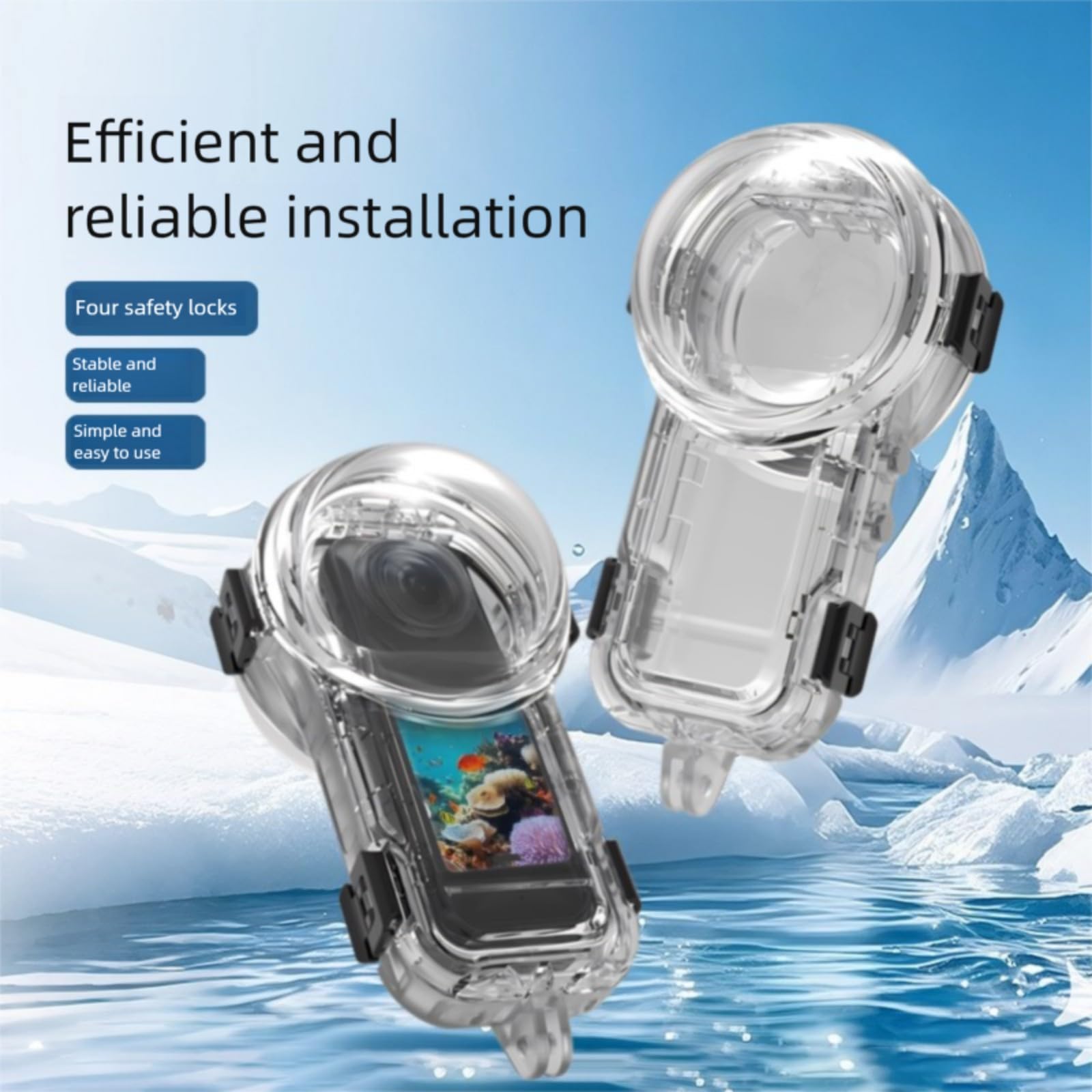Custodia protettiva impermeabile invisibile per immersioni subacquee profondità 60 m custodia per action camera subacquea accessori