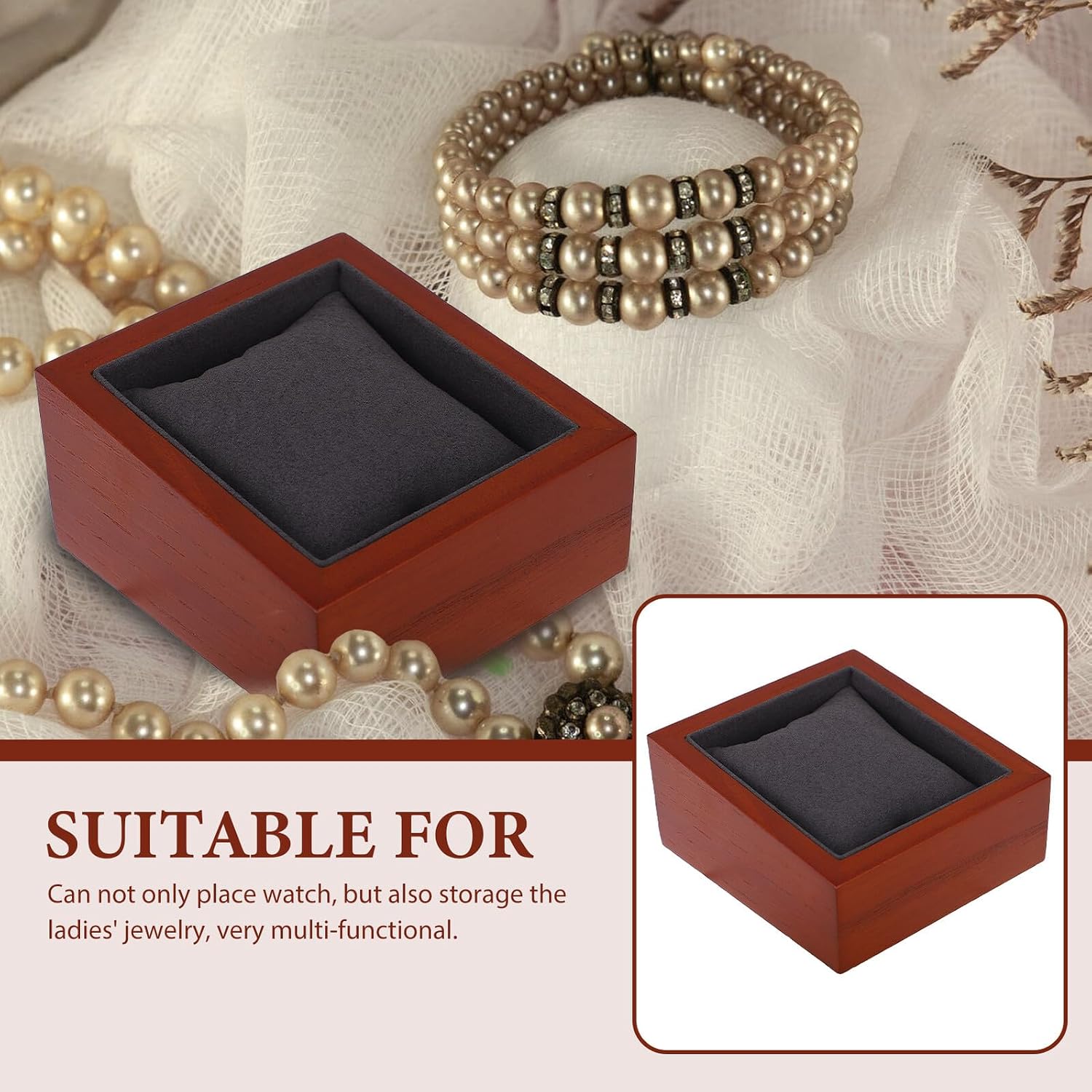 OSALADI Wooden Watch Case for Ladies Jewelry Display and Storage image 4