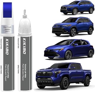 KIKIMO for Toyota Touch Up Paint(Blue Crush Metallic(8W7(Include 2RC))), Car Paint Repair Kit for Toyota, 2 In 1 Scratches Repair with Pen Tip and Brush, Color-Matched for Quick & Easy Fix
