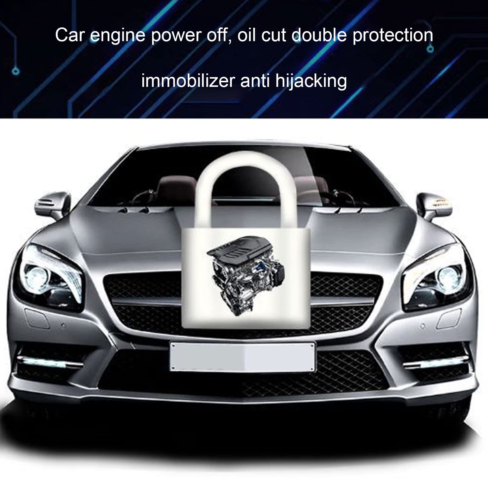 Immobilisateur de voiture à 4 GHz, alarme sonore Lock de moteur anti-détournement, système d'alarme de sécurité de moto, verrouillage du moteur anti-vol pour le bus de camion de