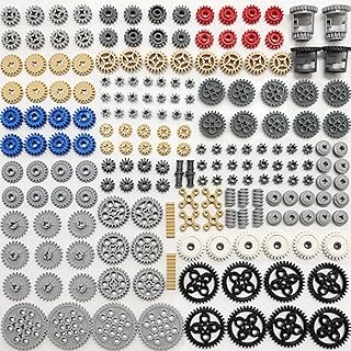 Technical Parts Gears Set 196 Pieces - Car Gear Parts for Kids Educational Building Brick Pieces Sets Compatible with Major Brand Toys (Gear)