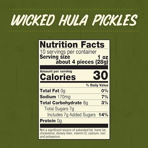 Miniatura 7 de Wickles Pickles Hula Pickles (6 unidades) Chips de pepinillo dulces y picantes Pepinillos picantes con ajo con jalapeño y piña Rebanadas