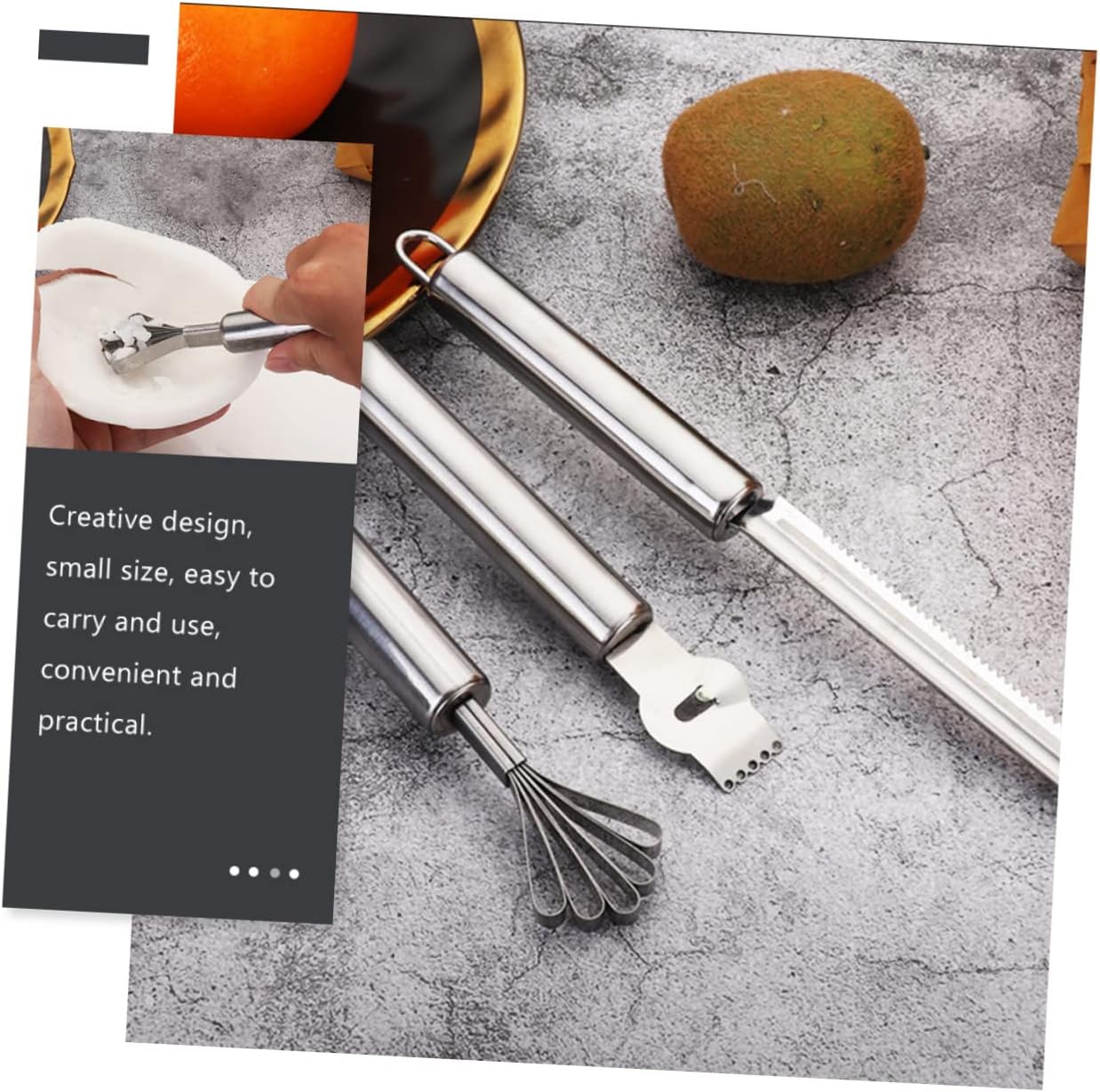 3 Pcs Stainless Steel Fruit Grater and Zester for Coconut