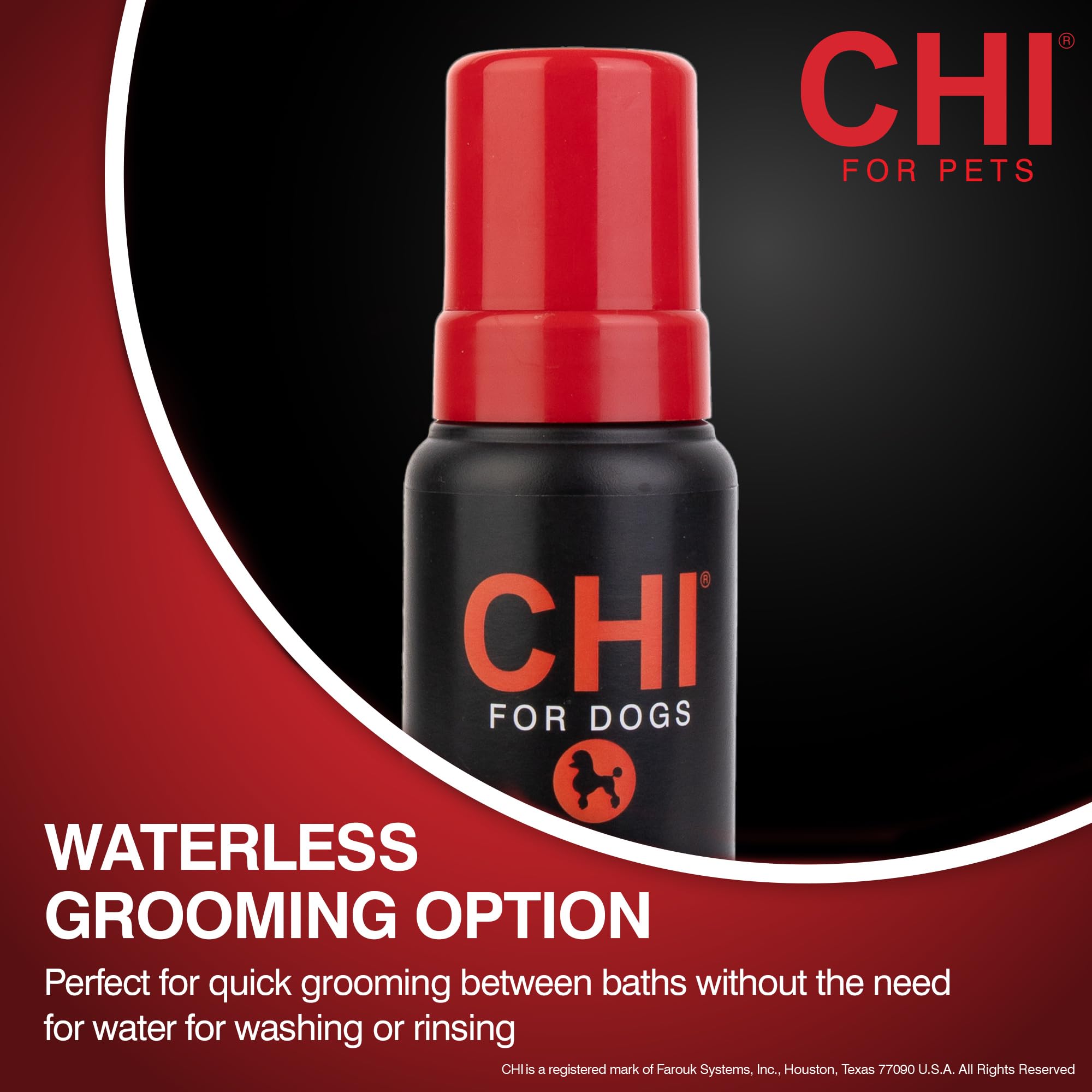 CHI for Dogs Deodorizing Waterless Foam Wash, No-Rinse Dry Shampoo for Dogs to Help Control Odor, Sulfate and Paraben Free, Waterless Pet Grooming, Pump Bottle, Made in The USA, 8 Fl Oz - image 4