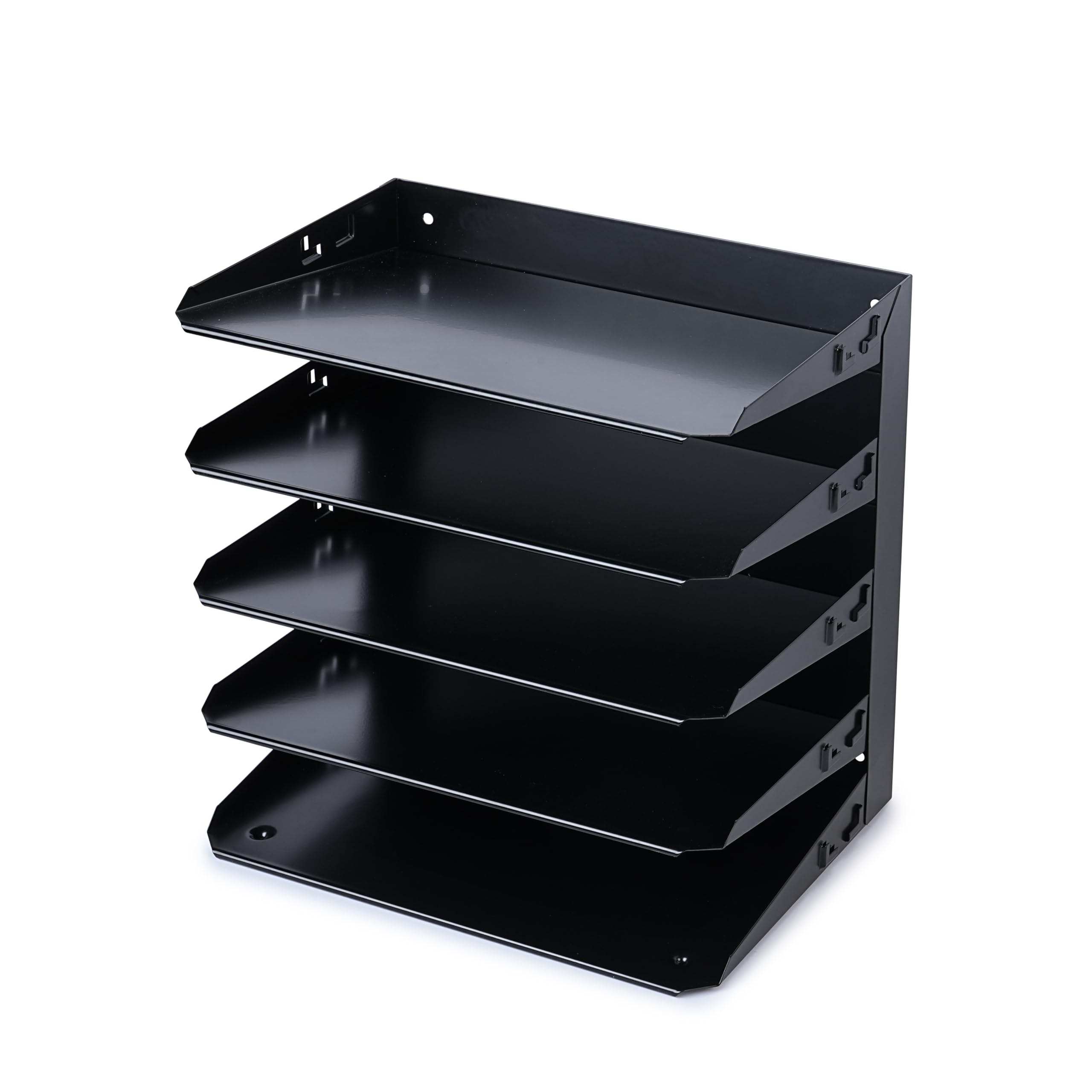 Huron Organizer na biurko, poziomo, 5 szczelin, stal, czarny