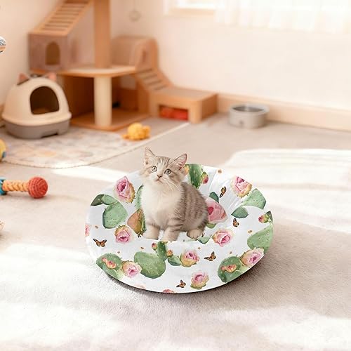Miniatura 3 de Wudan Pet Cat Beds Relieve Stress Fluffy Dog & Cat Cushion for Small Size Pets Sleeping XS Beauty Prickly Pear Fruit White