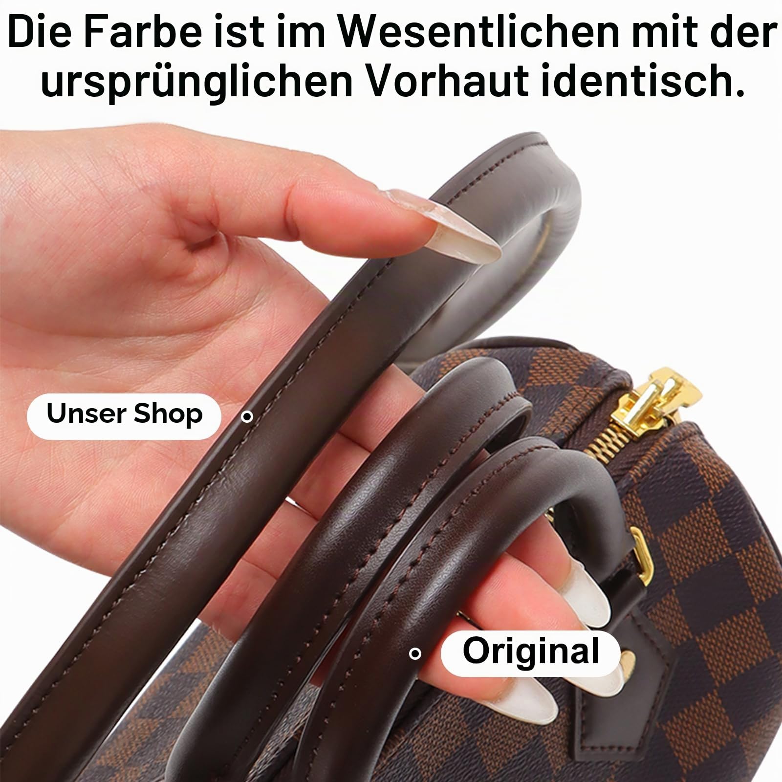 jiesinlov Vachetta Leder-Schultergurt, Ersatzriemen für Speedy 25/30 Handtaschen(Kaffee)