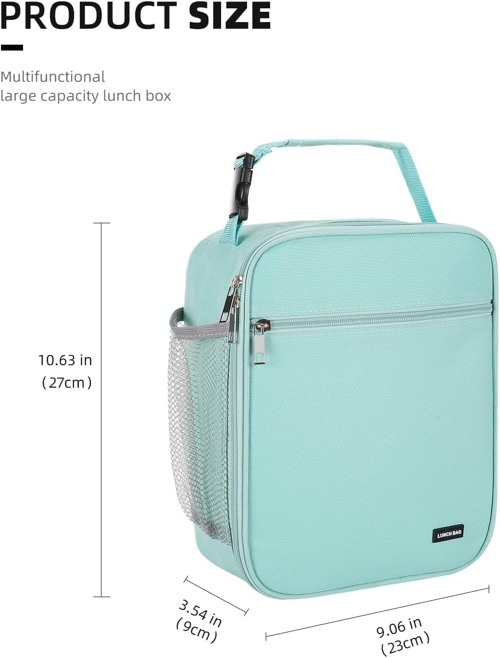 Lovoeo Lunch box Lunch bag for men women Insulated Lunchbox Lunch bags for Work Picnic Travel (baby blue) image 2