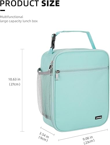 Miniatura 2 de Lonchera Bolsa de almuerzo para hombres mujeres Lonchera aislada Bolsas de almuerzo para Trabajo Picnic Viajes (azul bebé)
