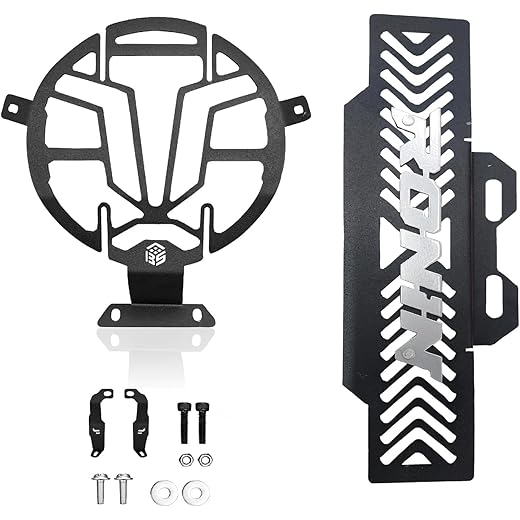 R.J.VON Metal Headlight Frame Guard Black