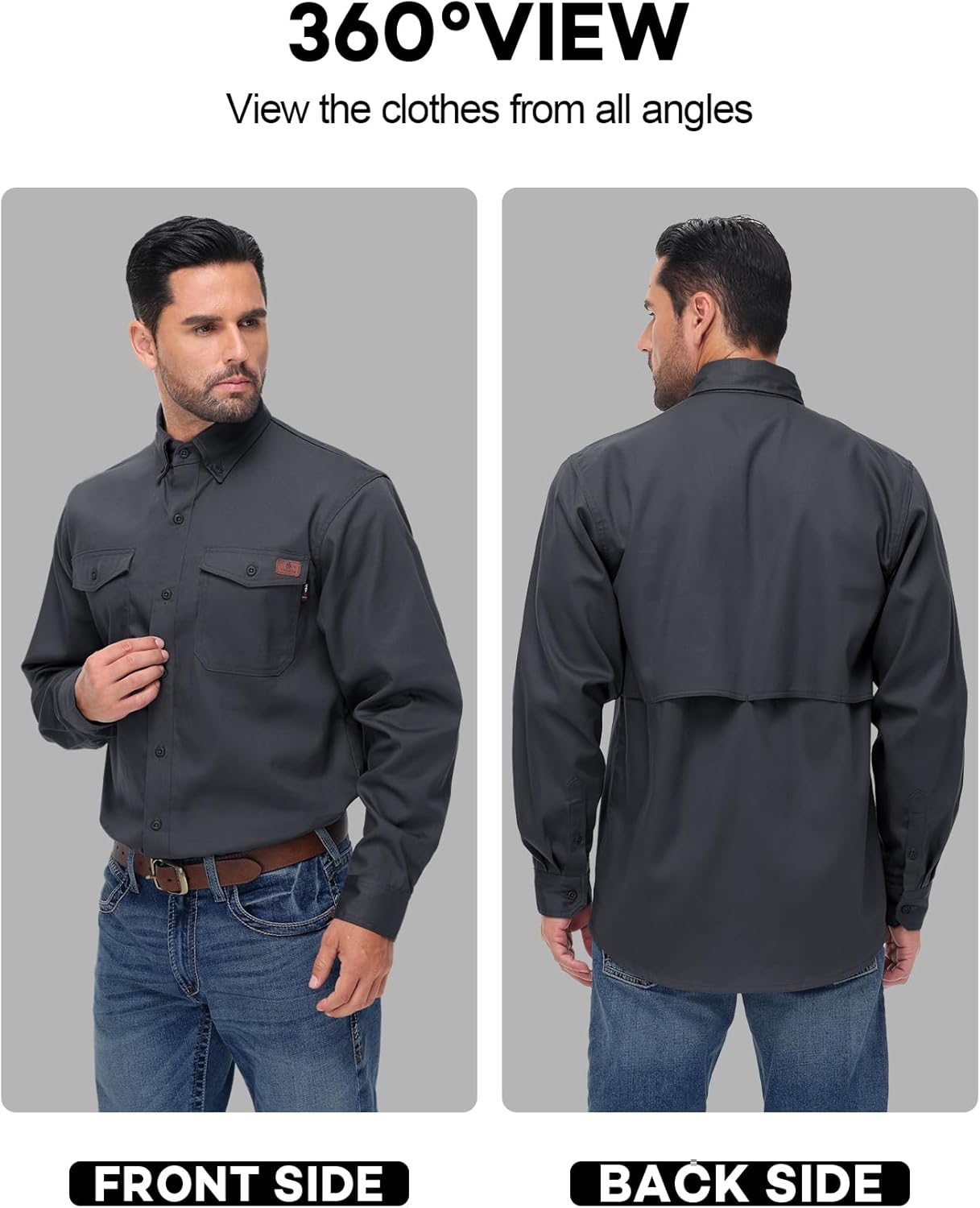 FR Shirt for Men 6oz Ripstop Lightweight Back Vented Mesh Breathable Flame Resistant CAT2 NFPA2112 Welding Shirts - Image 6