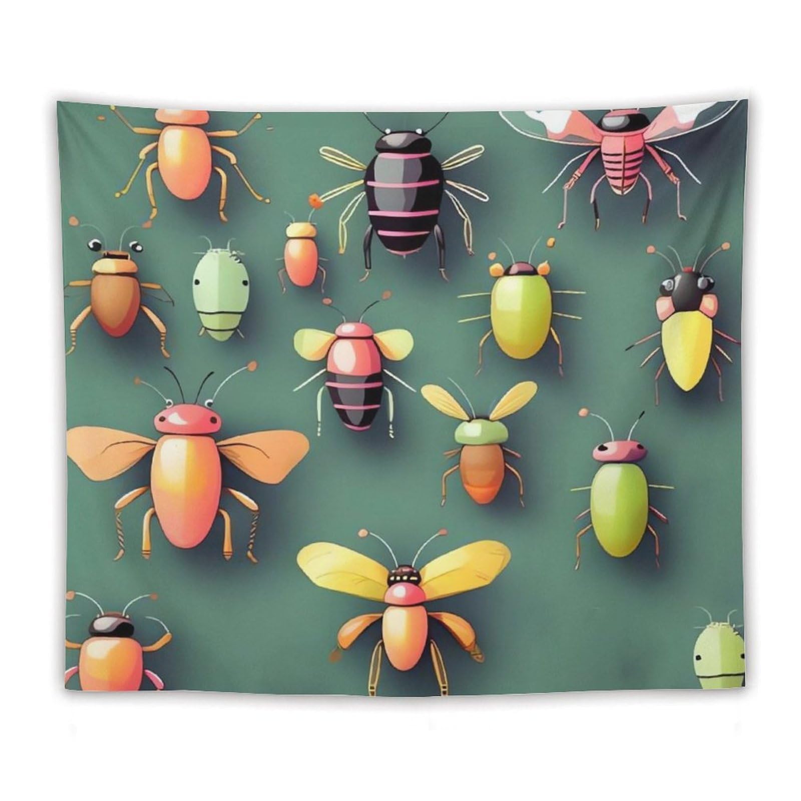 Tapiz de pared para dormitorio con diseño de atlas de insectos y manta 8