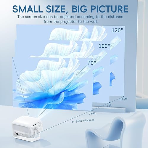 Miniatura 3 de Enfoque eléctrico y aplicaciones integradas Proyector portátil nativo 1080P compatible con 4K con sistema operativo Smart TV OS, Bluetooth, WIFI,