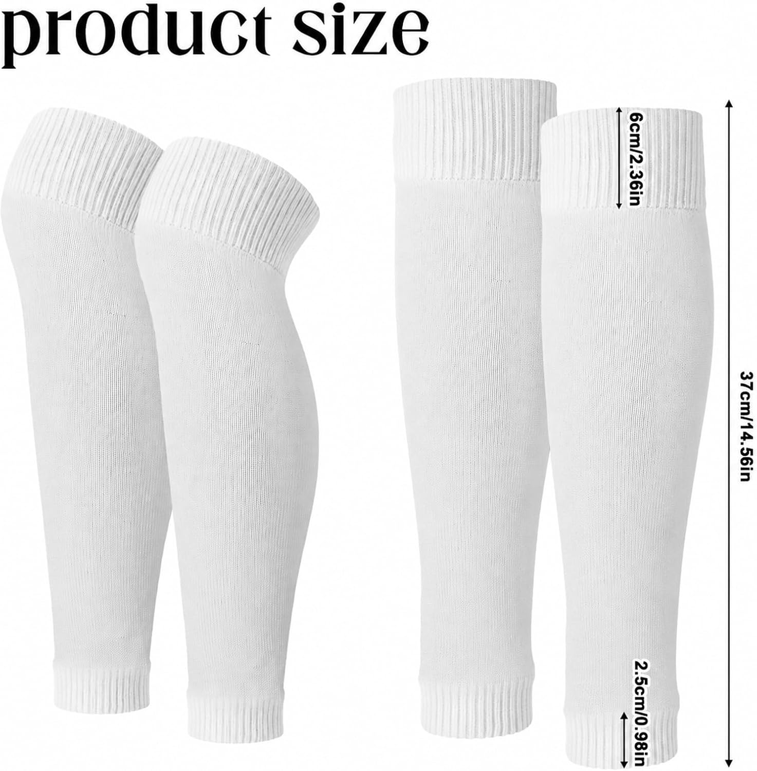 2 Pairs White Soccer Shin Guard Sleeves Soccer Leg Sleeves for Grip Socks