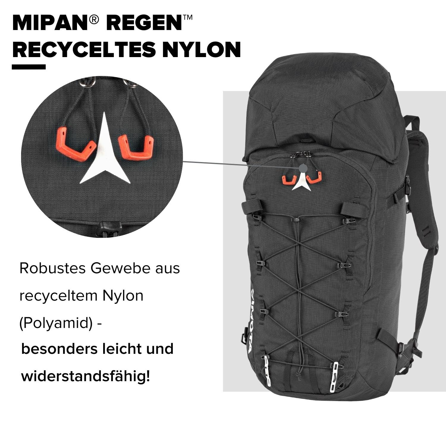 ATOMIC Backland FR 24+ Black - leichter Skitouren-Rucksack mit flexiblem Stauraum & Rolltop - alpiner Wanderrucksack mit mehr als 24L - robuster & vielseitiger Ski-Rucksack mit Hüftgurt